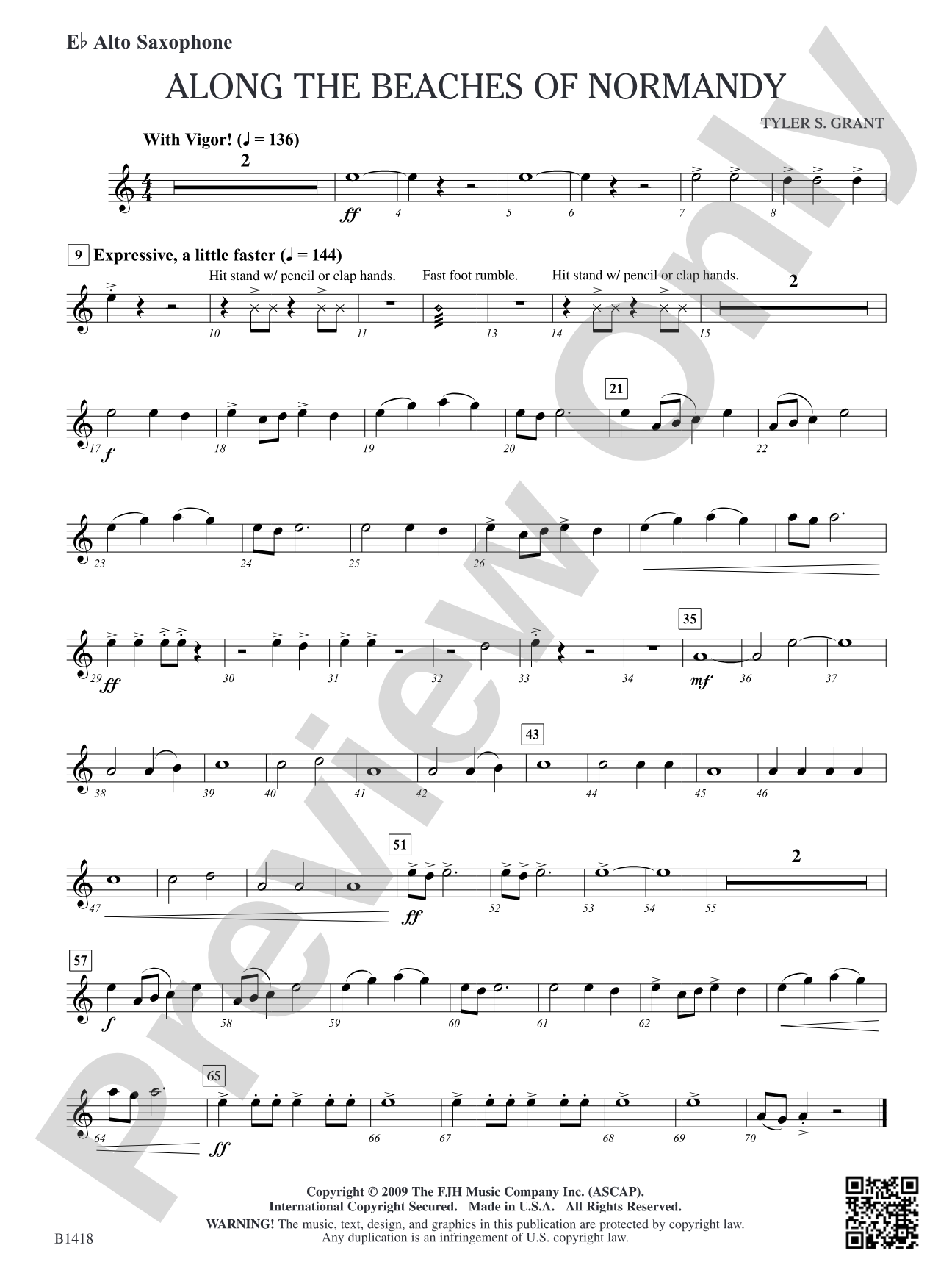 Along the Beaches of Normandy: E-flat Alto Saxophone