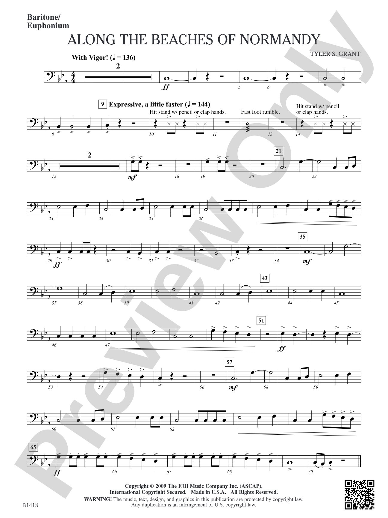 Along the Beaches of Normandy: Baritone/Euphonium