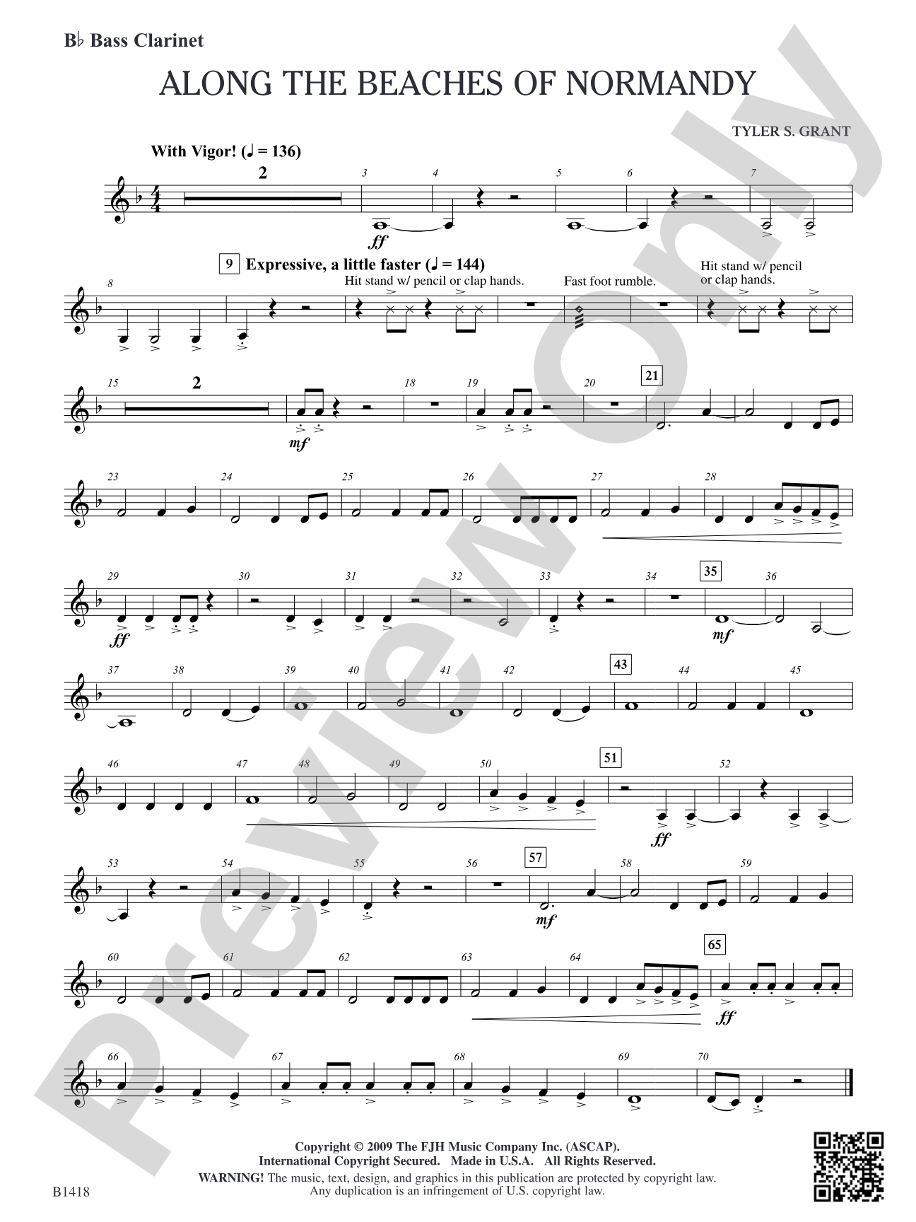 Along the Beaches of Normandy: B-flat Bass Clarinet