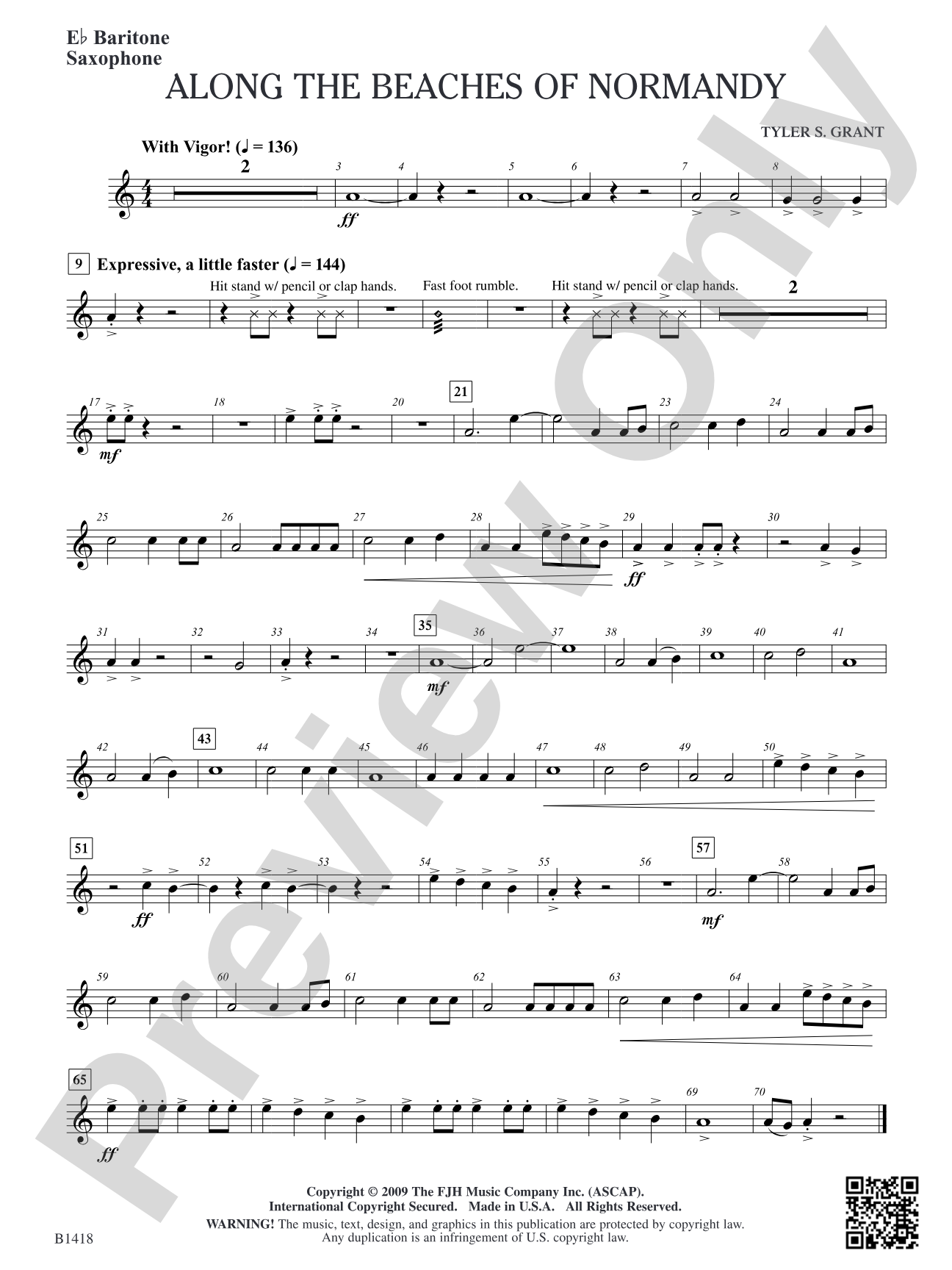 Along the Beaches of Normandy: E-flat Baritone Saxophone
