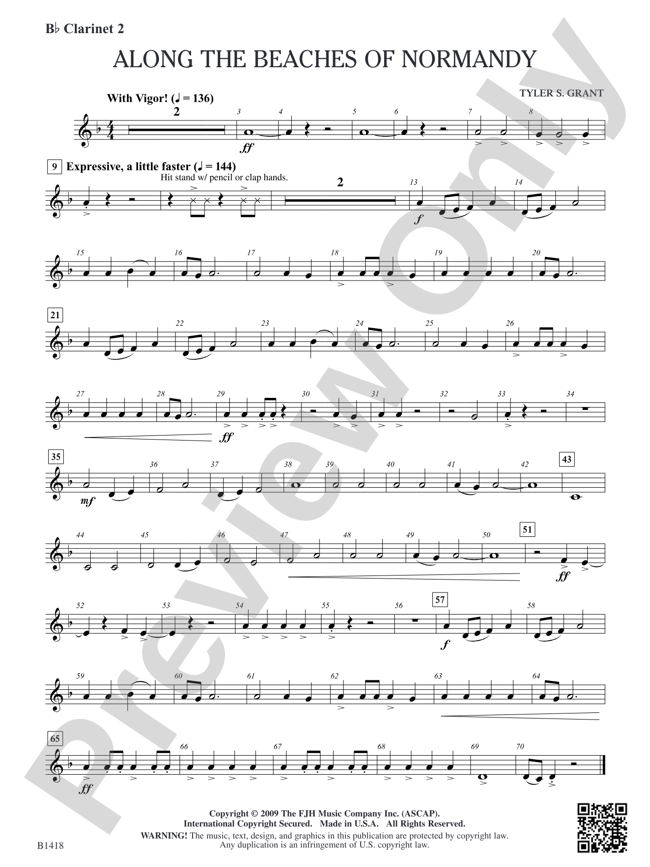 Along the Beaches of Normandy: B-flat Clarinet 2