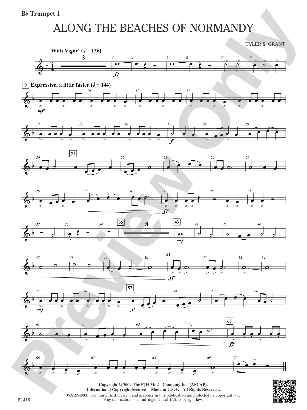 Along the Beaches of Normandy: B-flat Trumpet 1