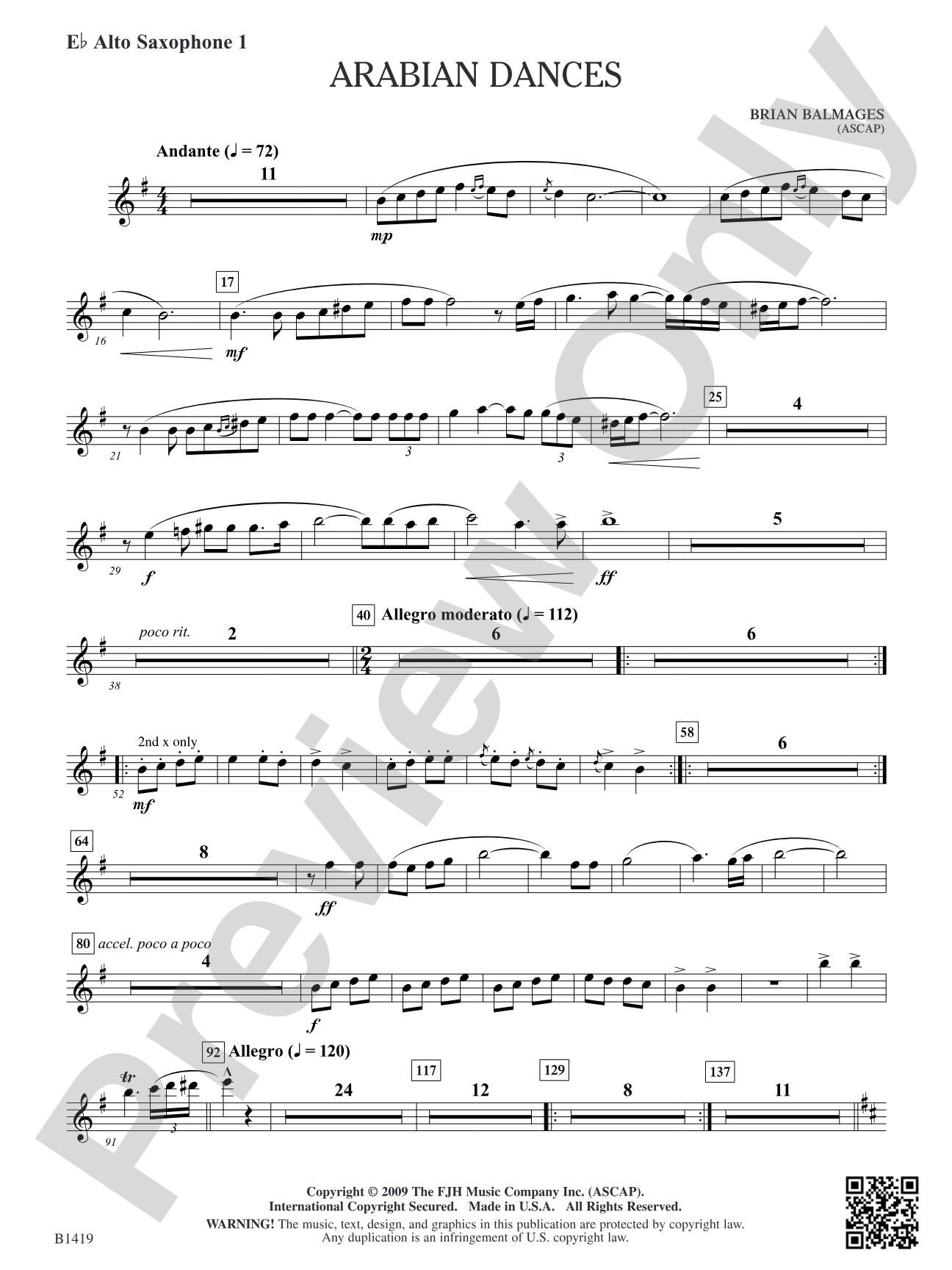 Arabian Dances: E-flat Alto Saxophone 1