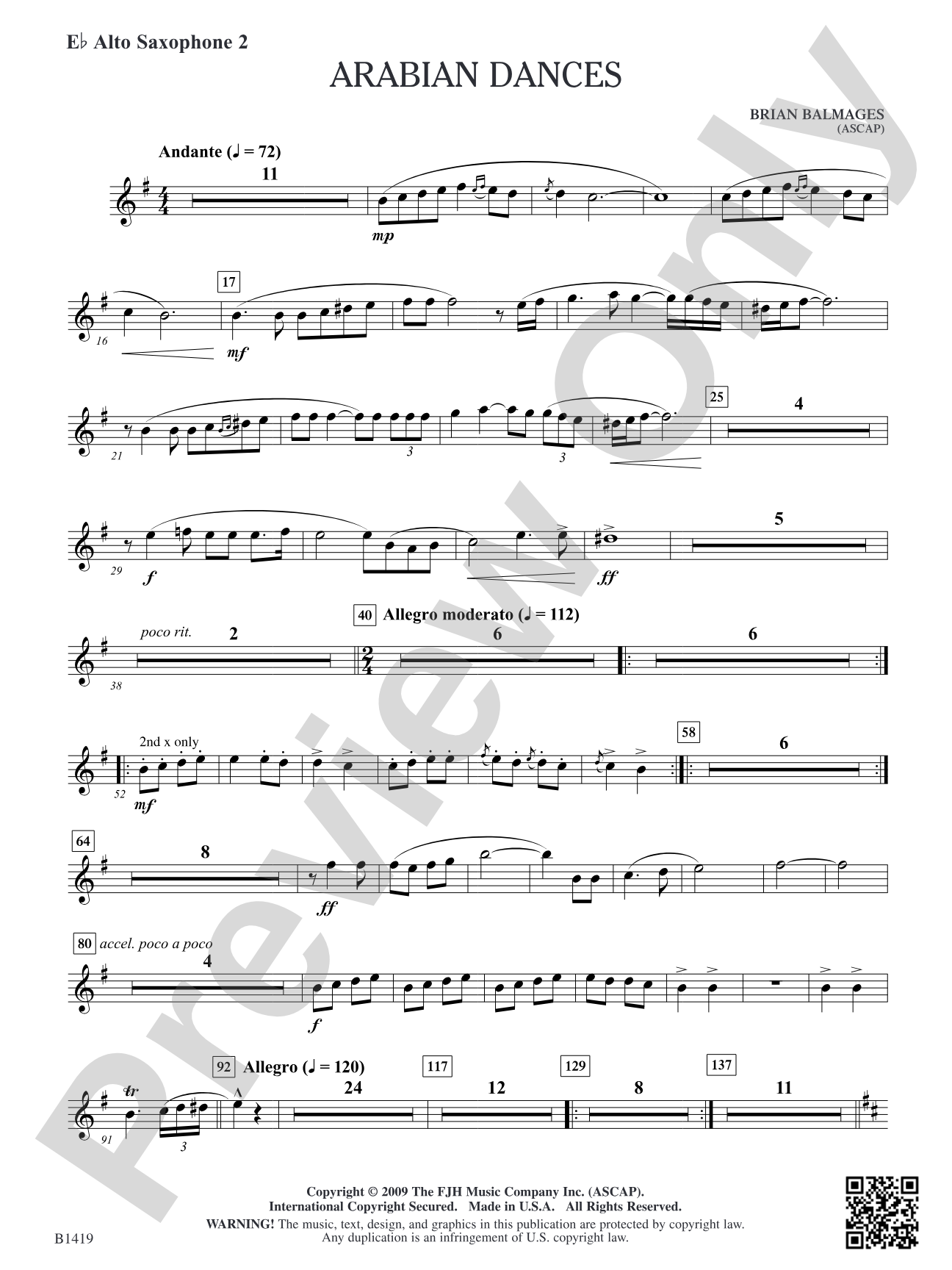 Arabian Dances: E-flat Alto Saxophone 2