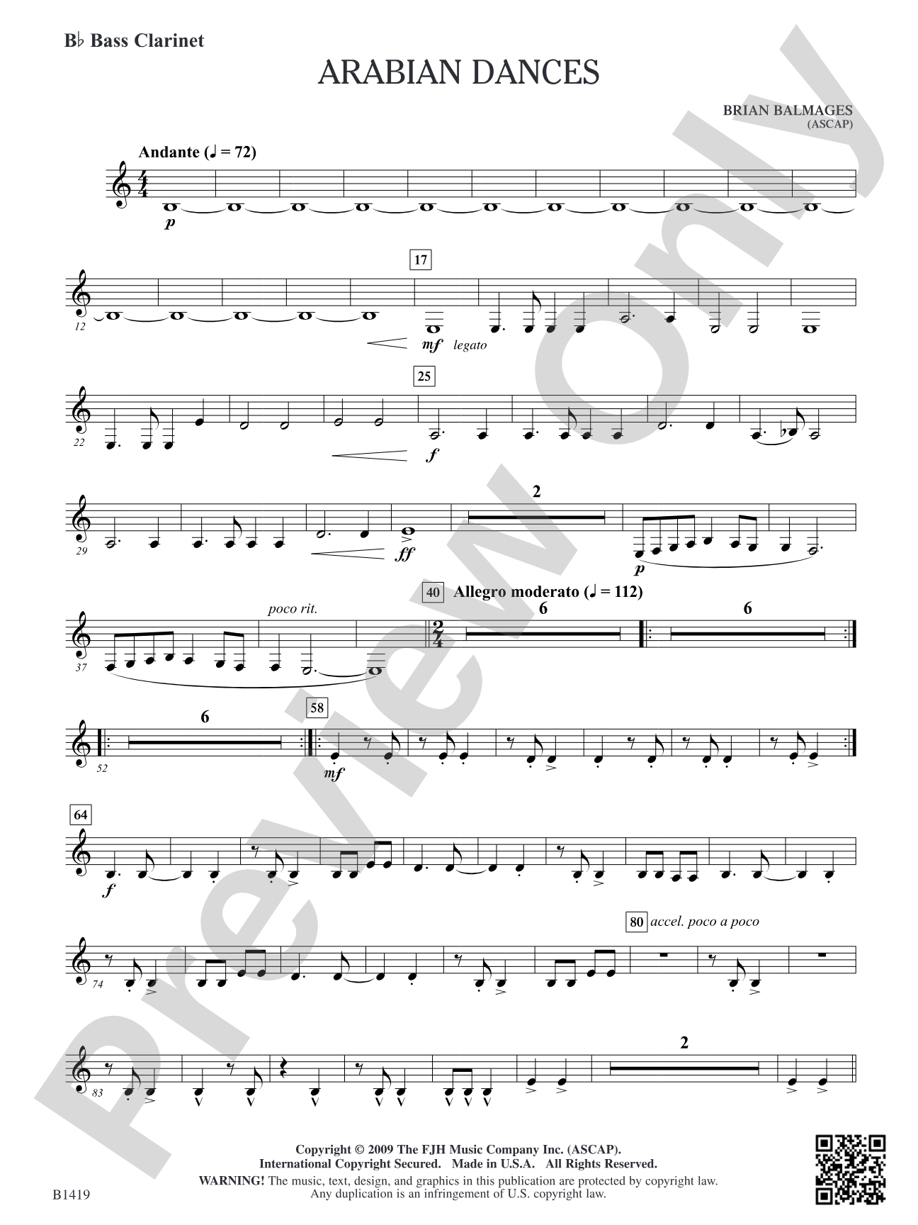 Arabian Dances: B-flat Bass Clarinet