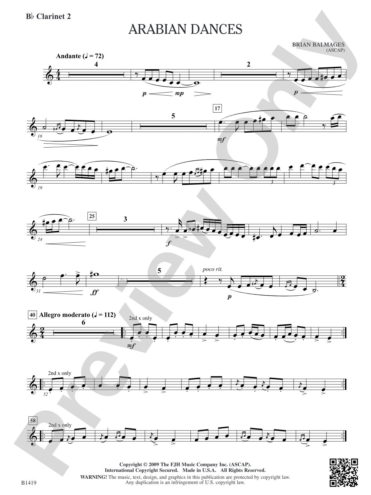 Arabian Dances: B-flat Clarinet 2