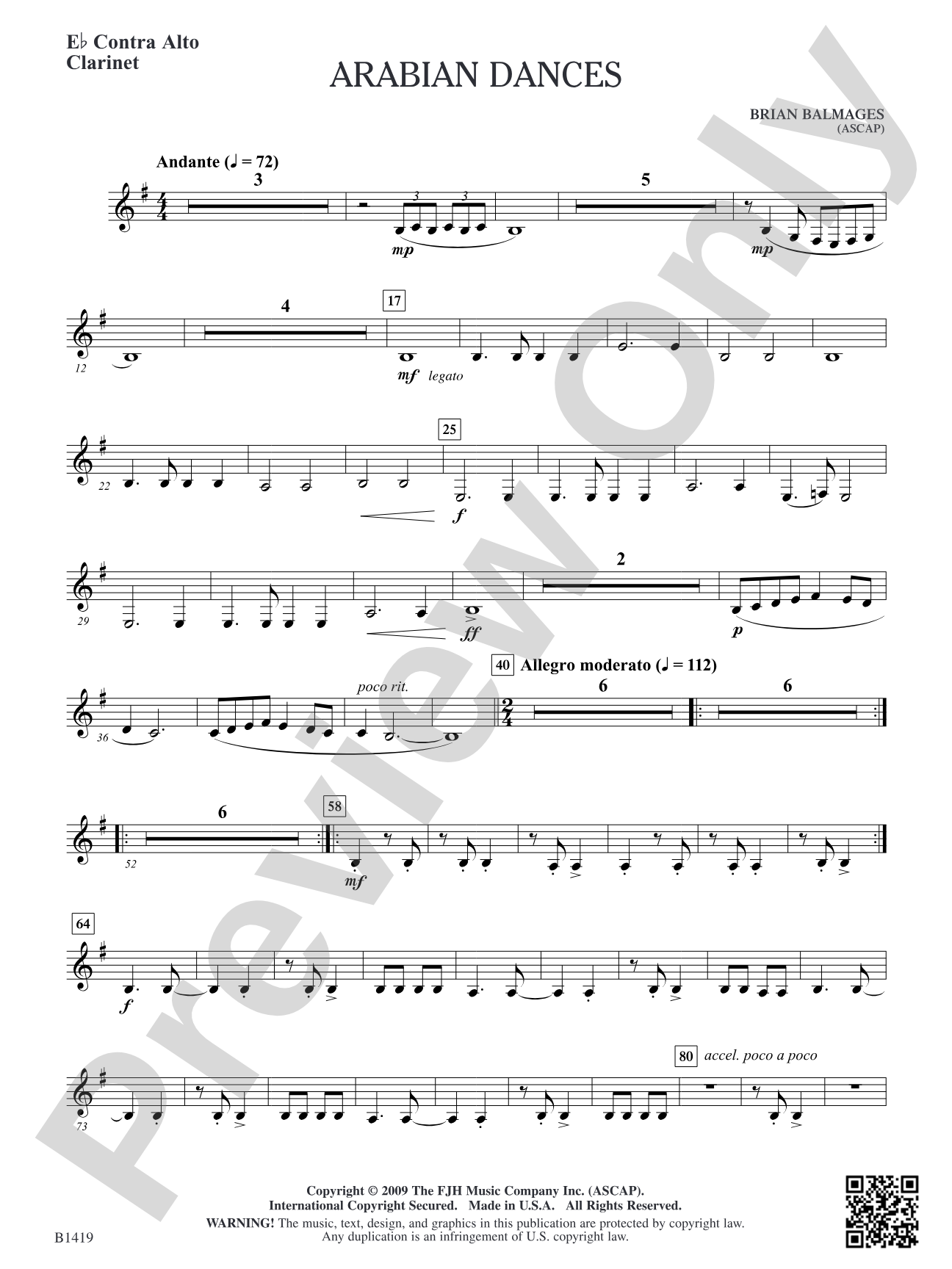 Arabian Dances: E-flat Contra Alto Clarinet