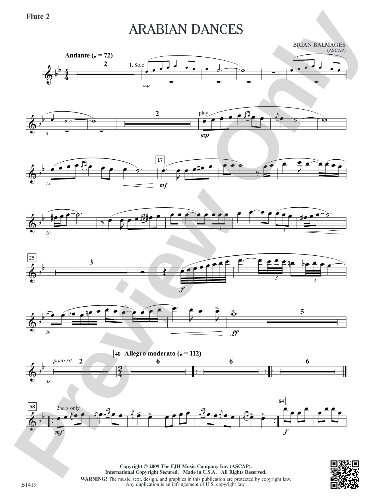 Arabian Dances: Flute 2