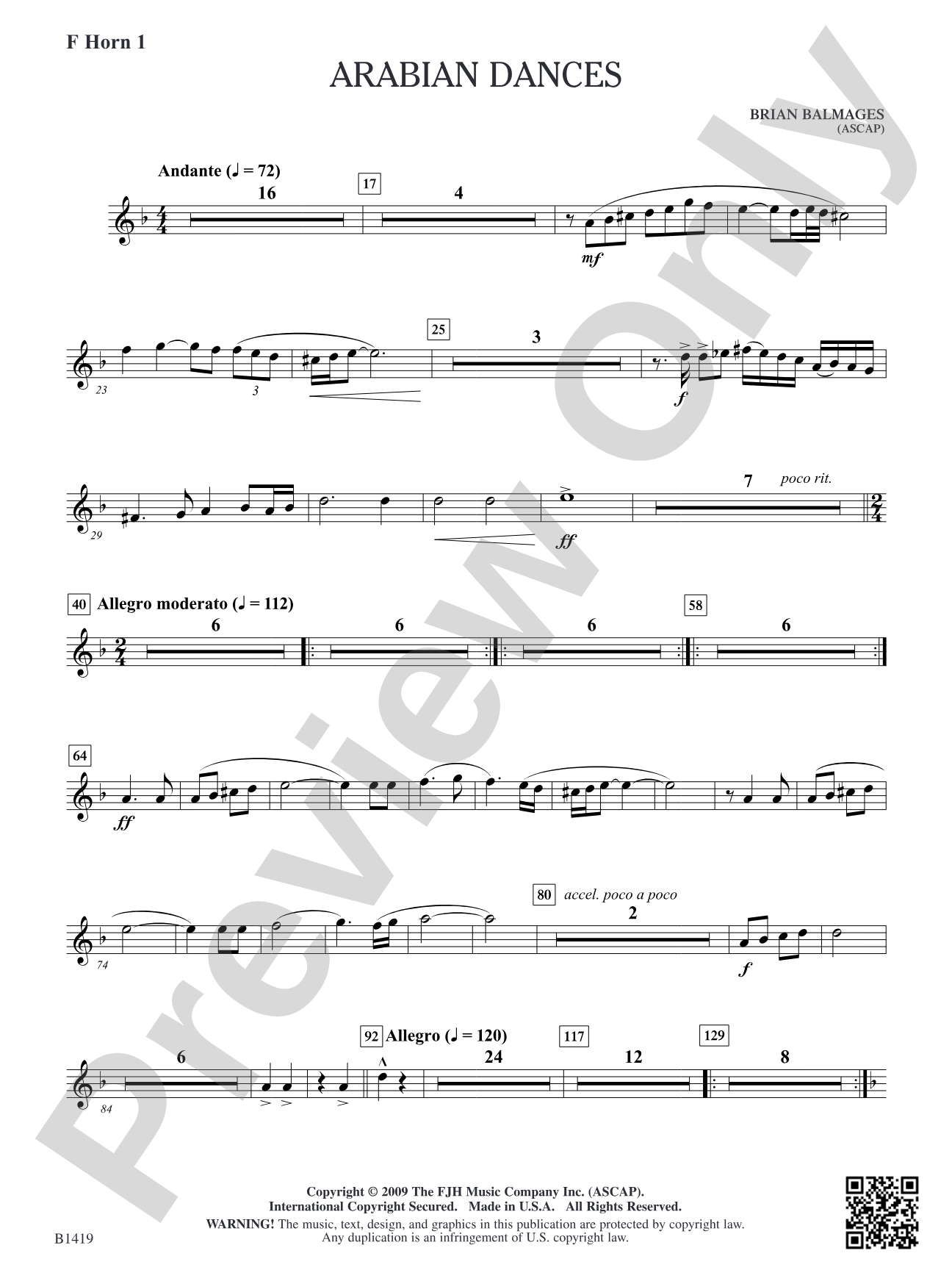 Arabian Dances: F Horn 1