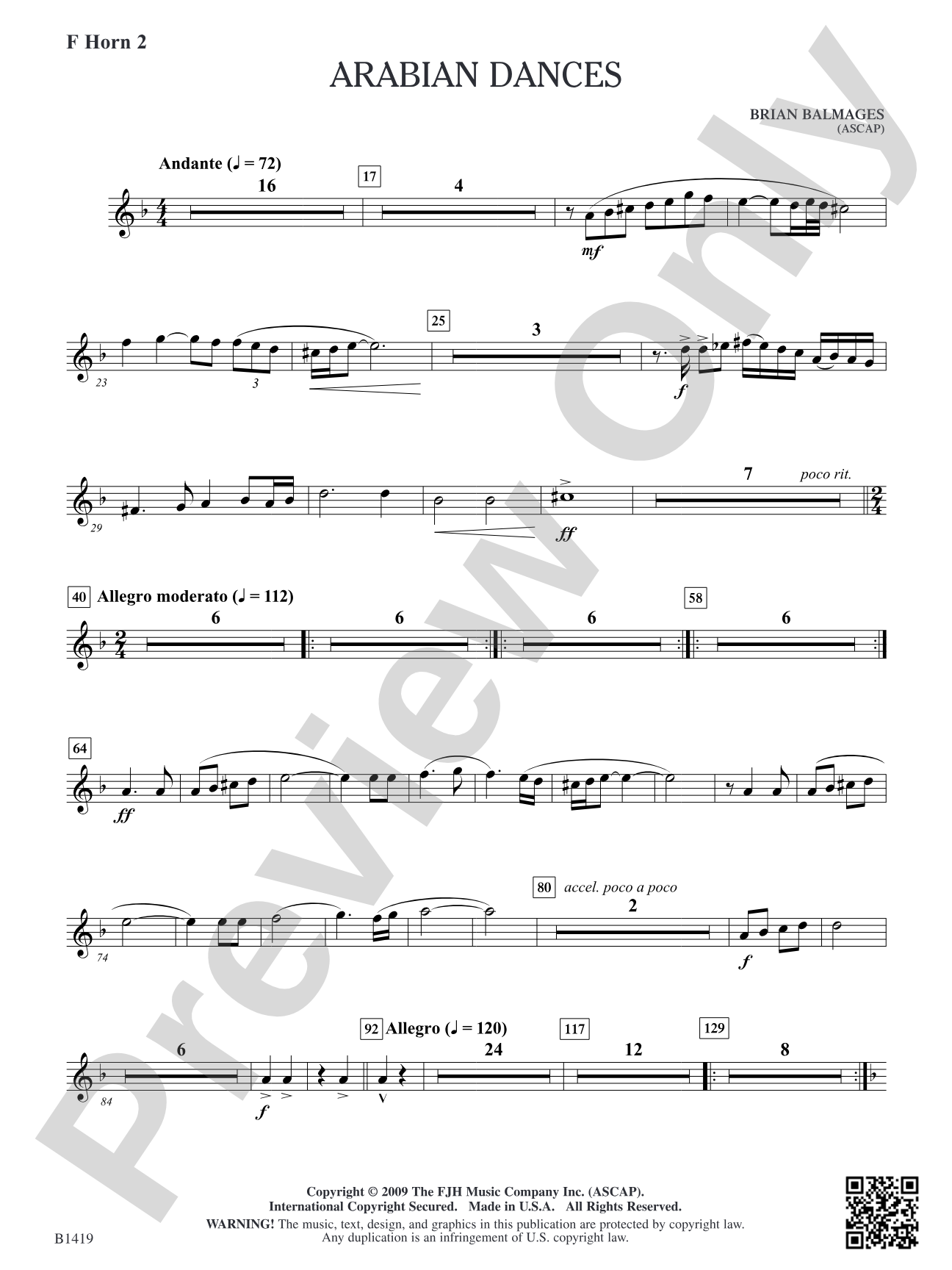 Arabian Dances: F Horn 2