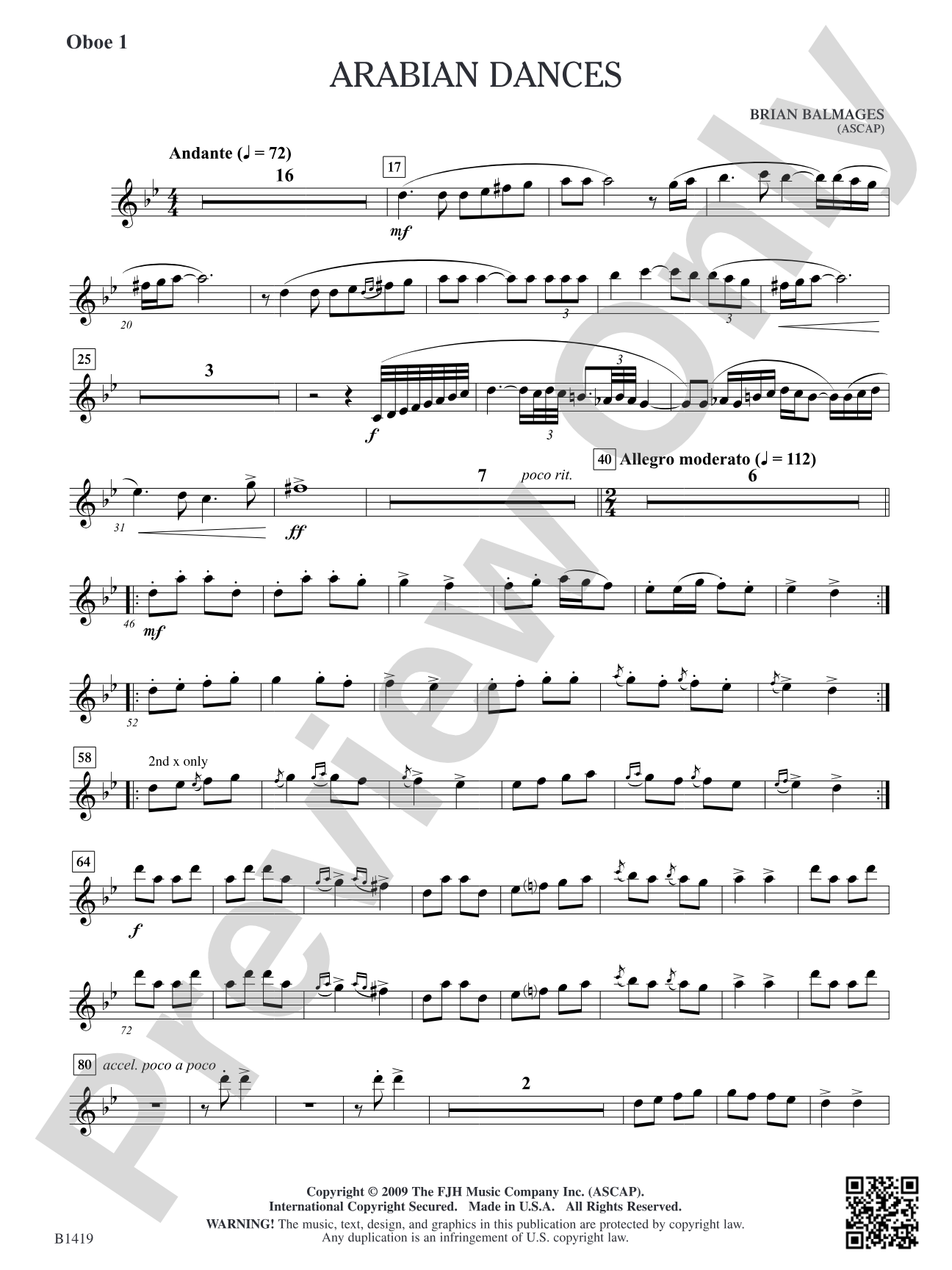 Arabian Dances: Oboe 1