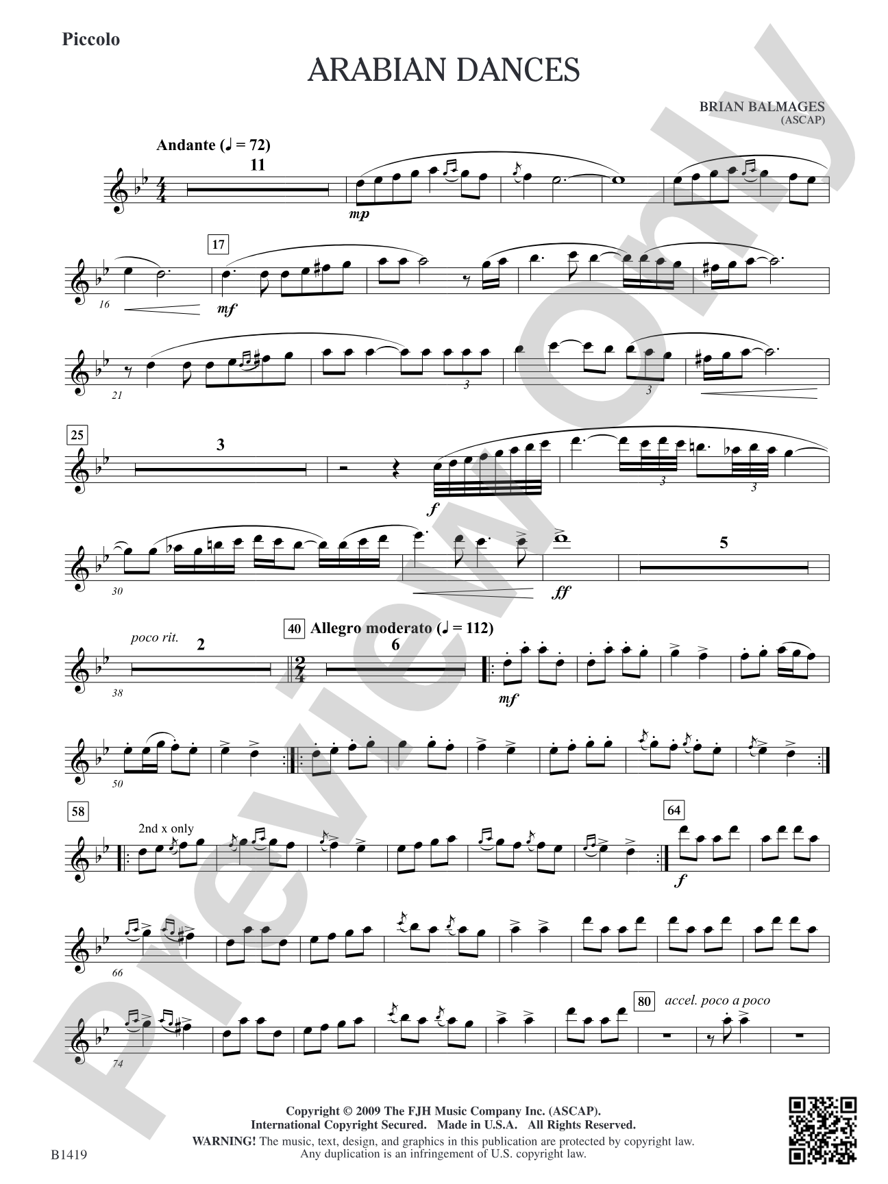 Arabian Dances: Piccolo