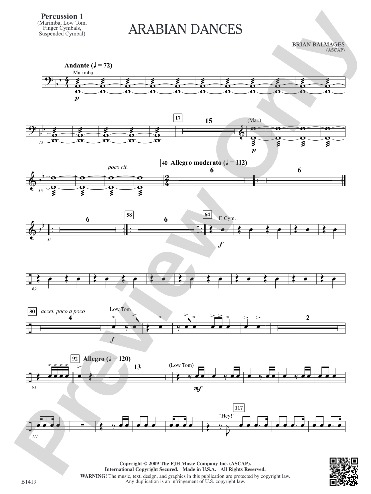 Arabian Dances: Percussion 1