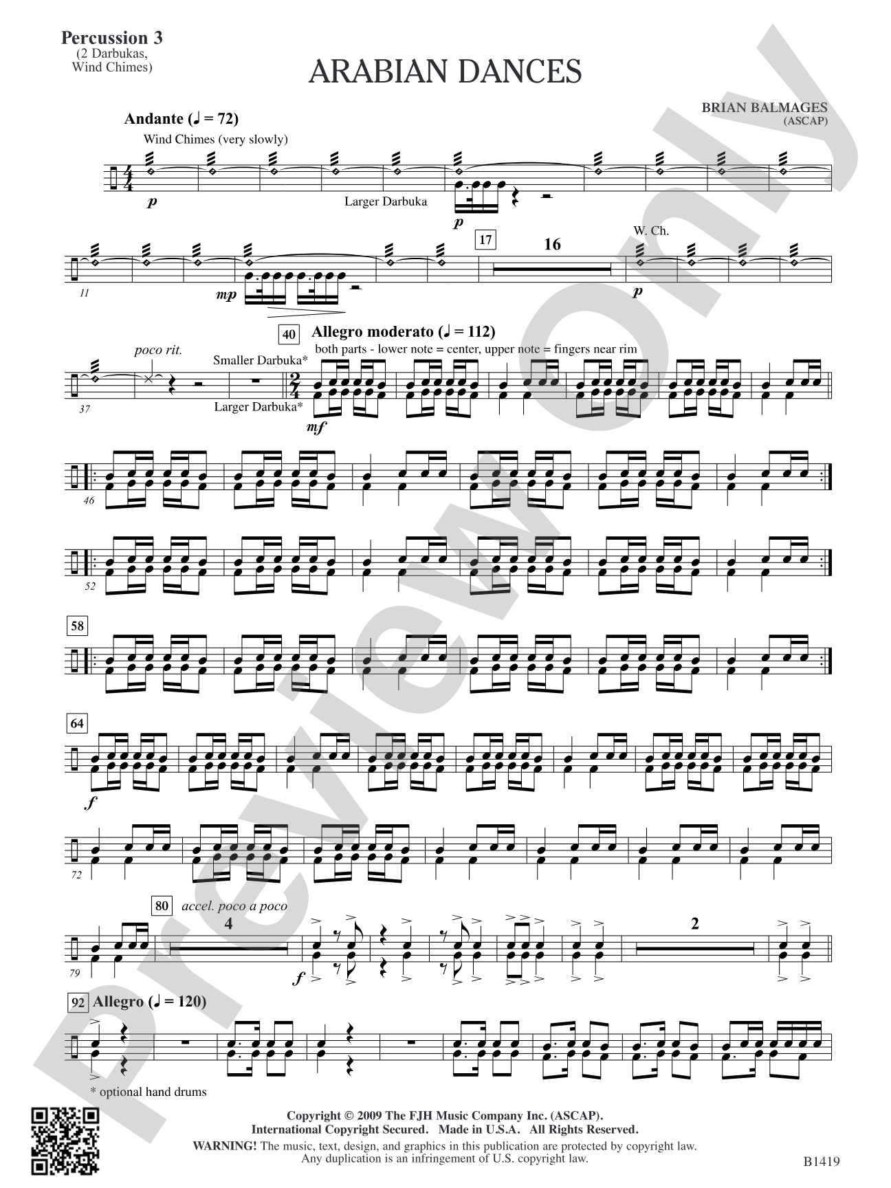 Arabian Dances: Percussion 3