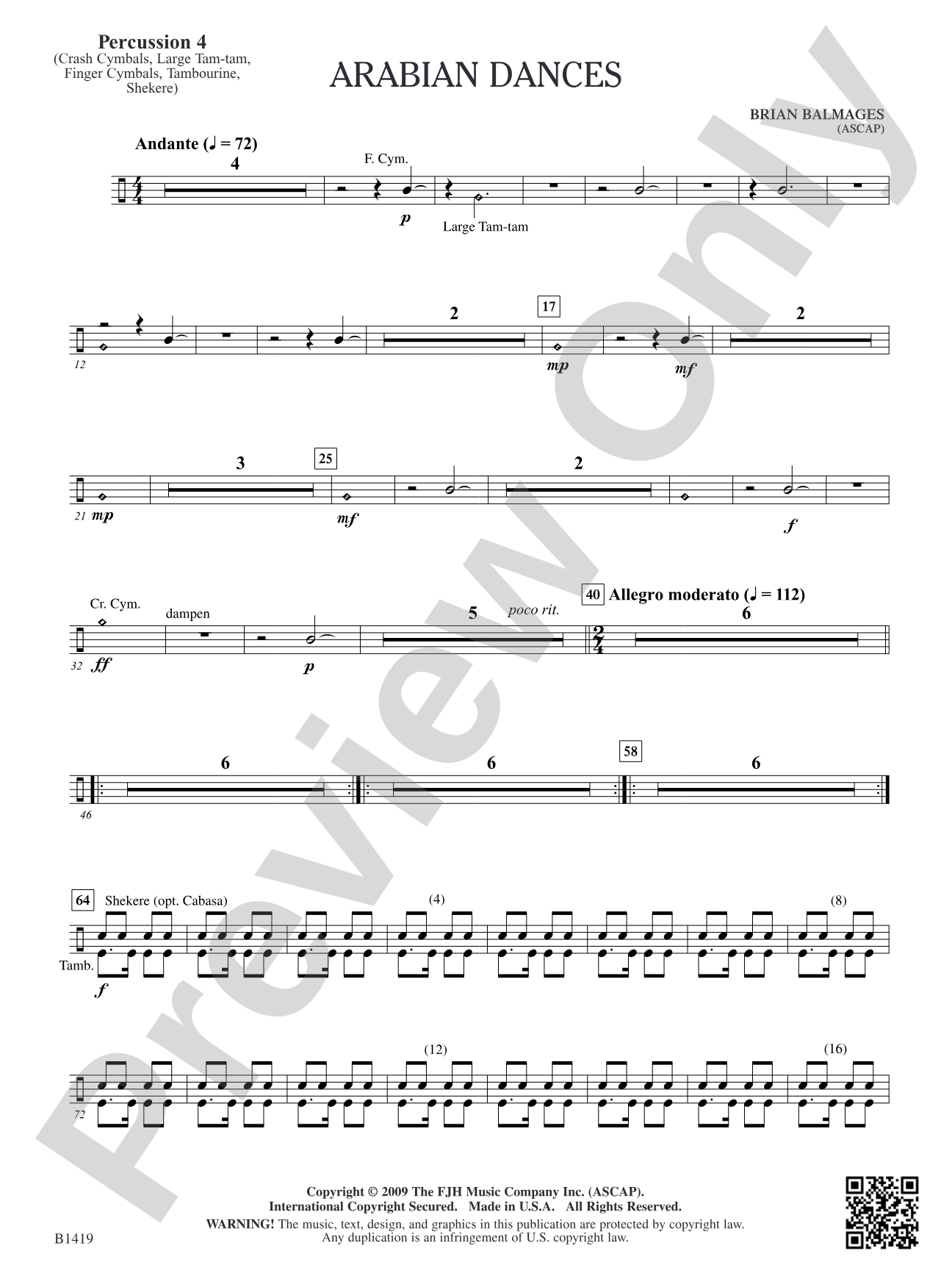 Arabian Dances: Percussion 4