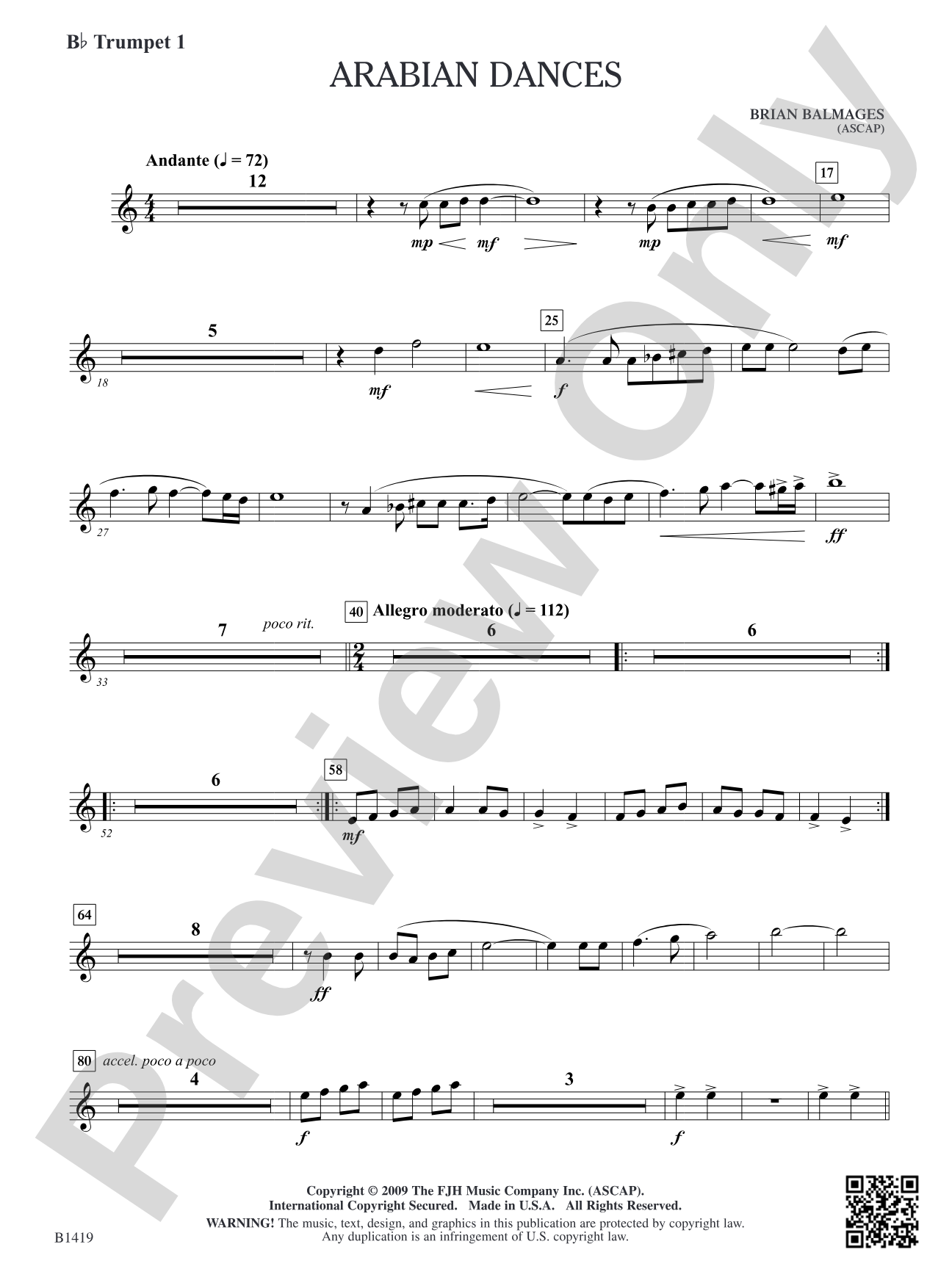 Arabian Dances: B-flat Trumpet 1