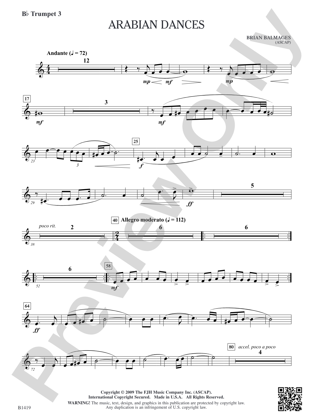 Arabian Dances: B-flat Trumpet 3