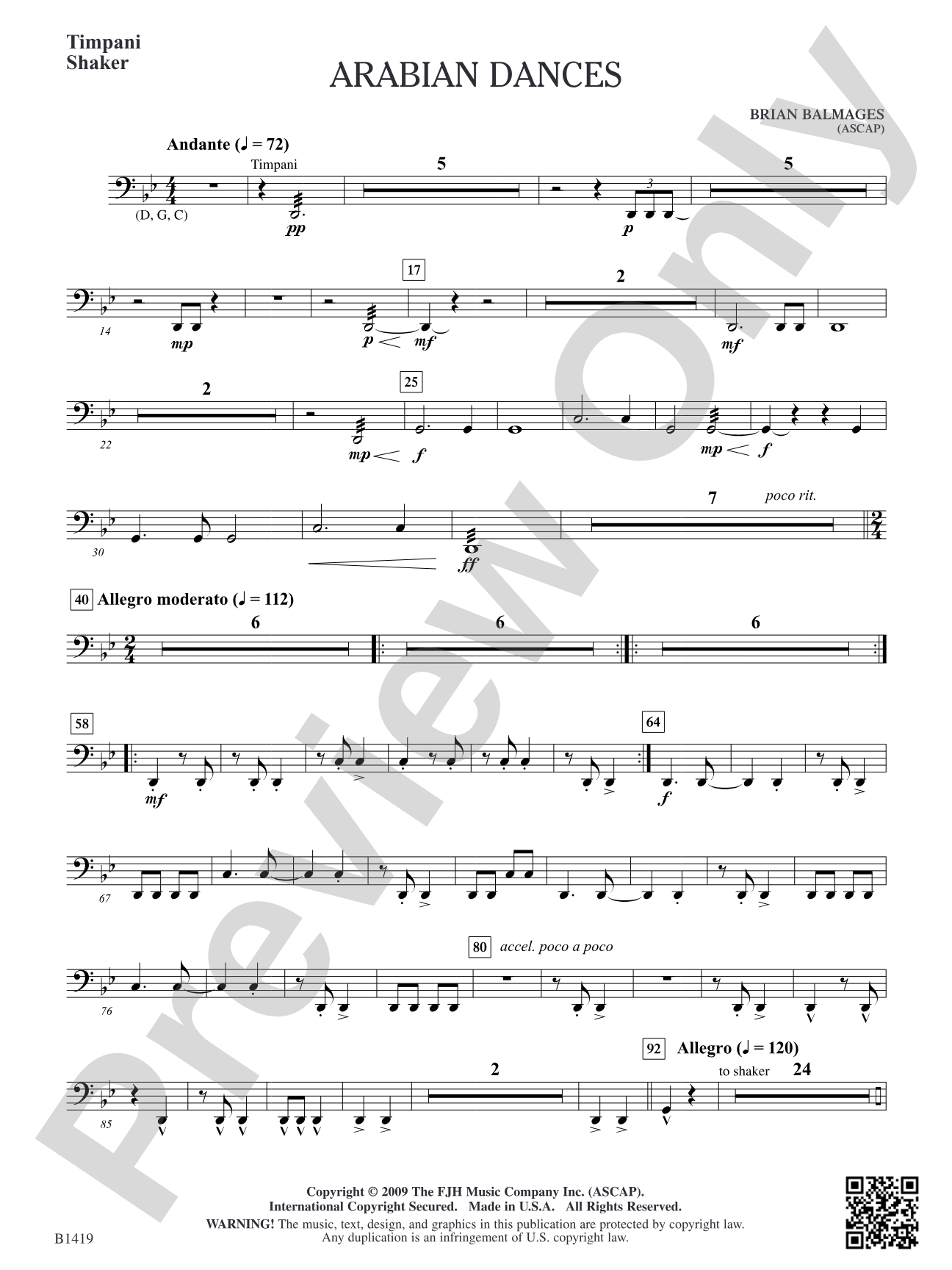 Arabian Dances: Timpani/Shaker