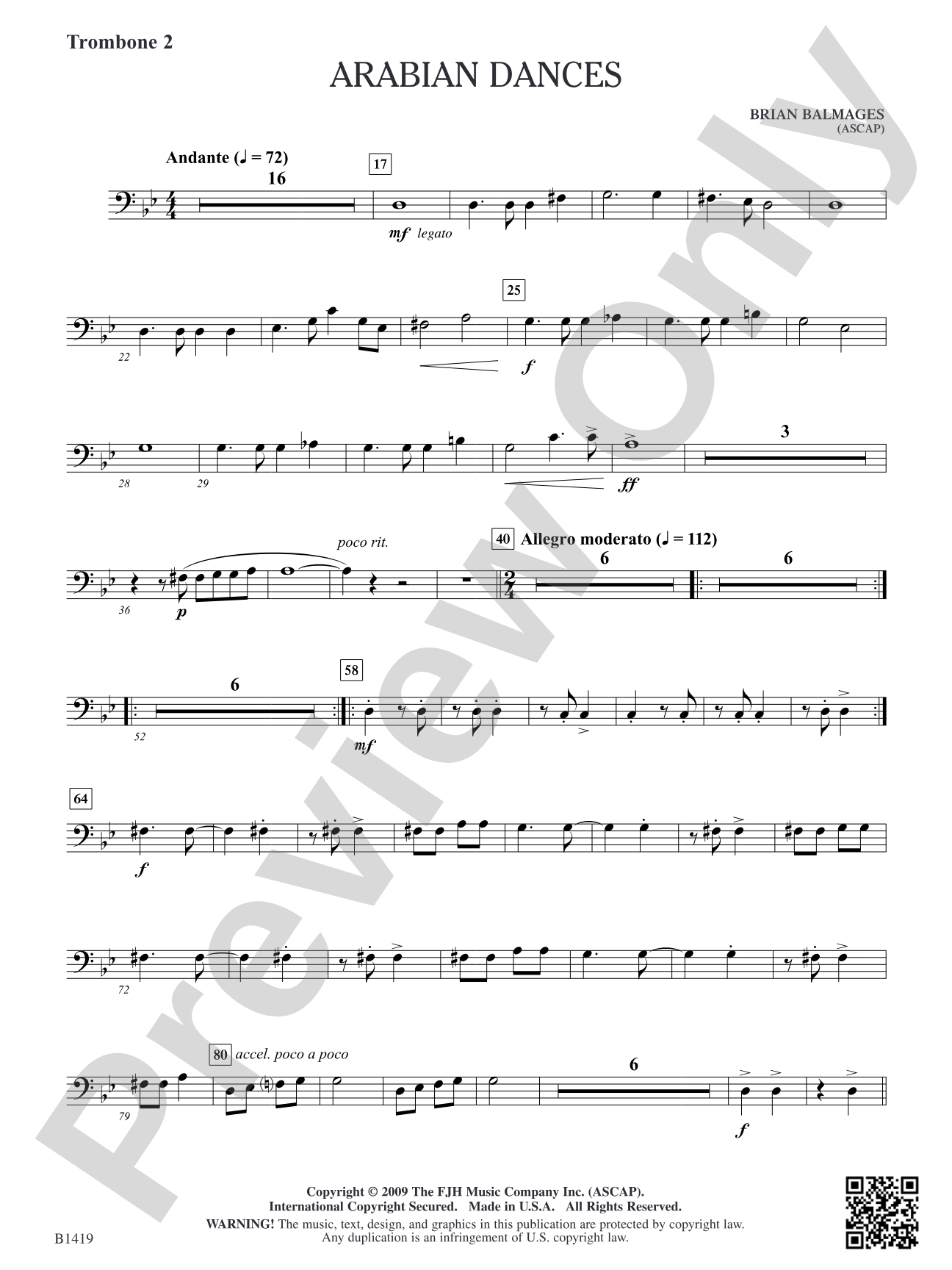 Arabian Dances: Trombone 2