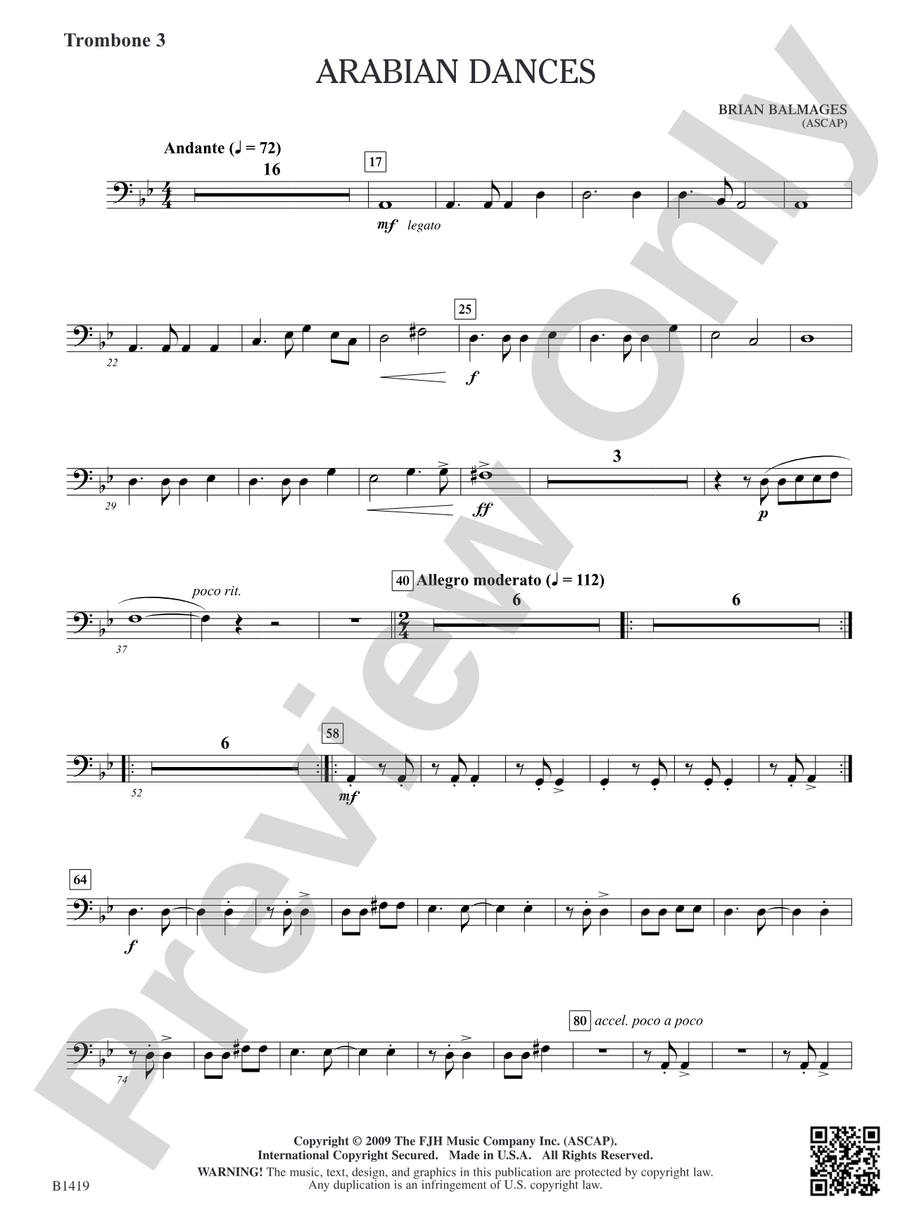 Arabian Dances: Trombone 3