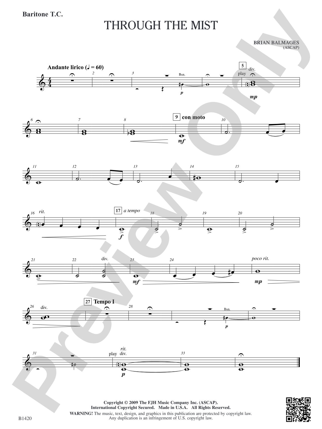 Through the Mist: Baritone T.C.
