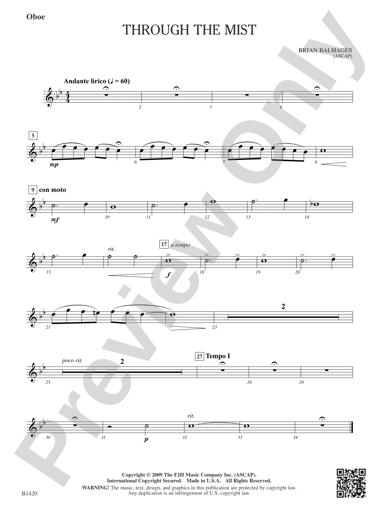 Through the Mist: Oboe