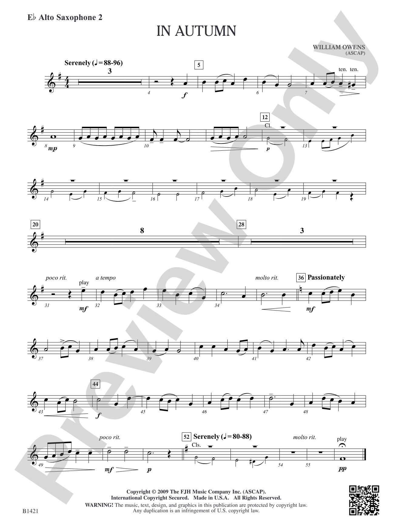 In Autumn: E-flat Alto Saxophone 2