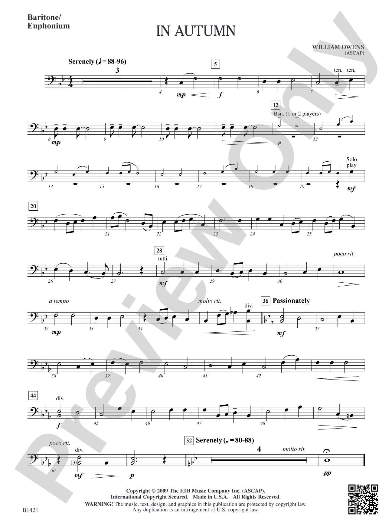 In Autumn: Baritone/Euphonium