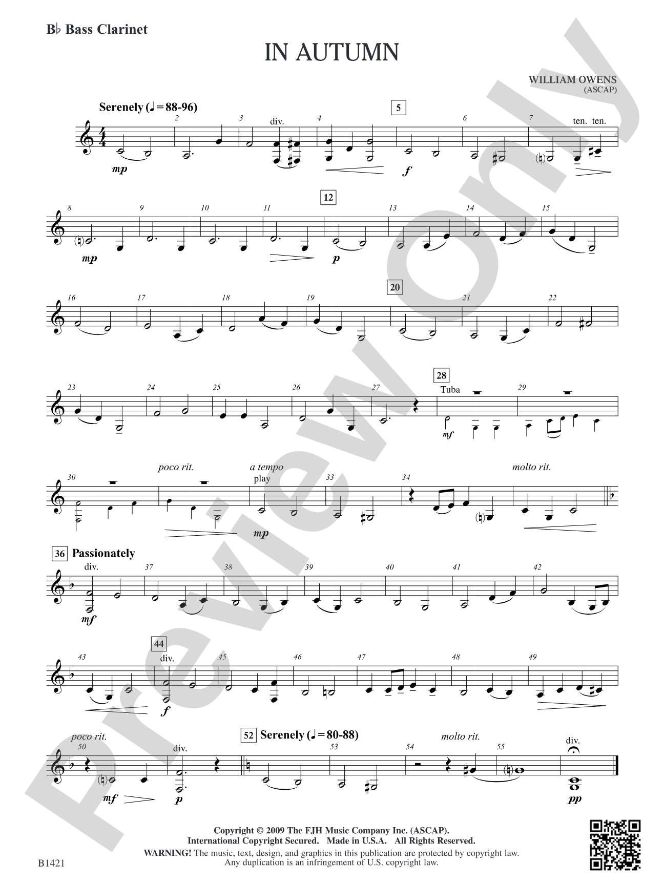 In Autumn: B-flat Bass Clarinet