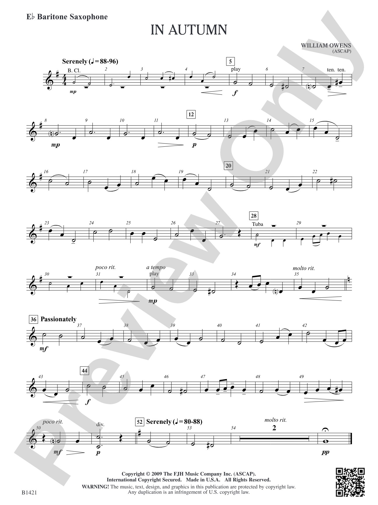 In Autumn: E-flat Baritone Saxophone