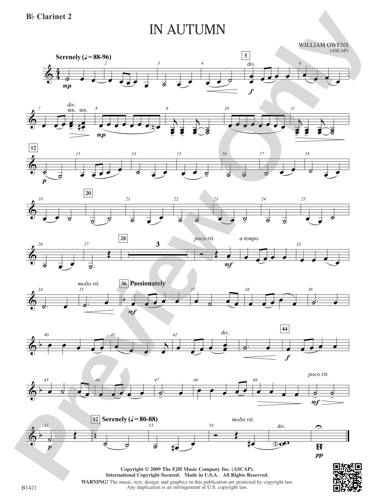 In Autumn: B-flat Clarinet 2