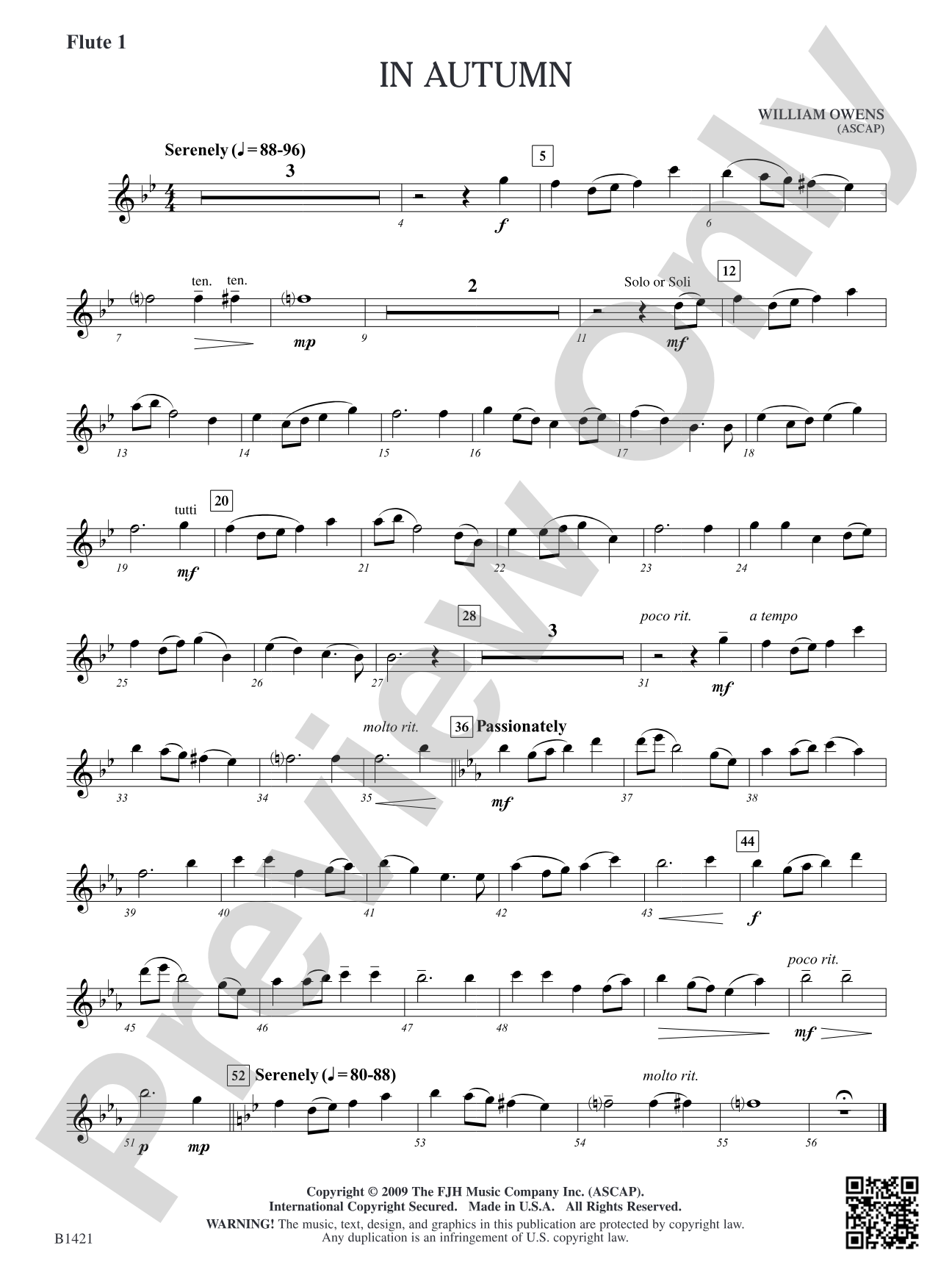 In Autumn: Flute 1