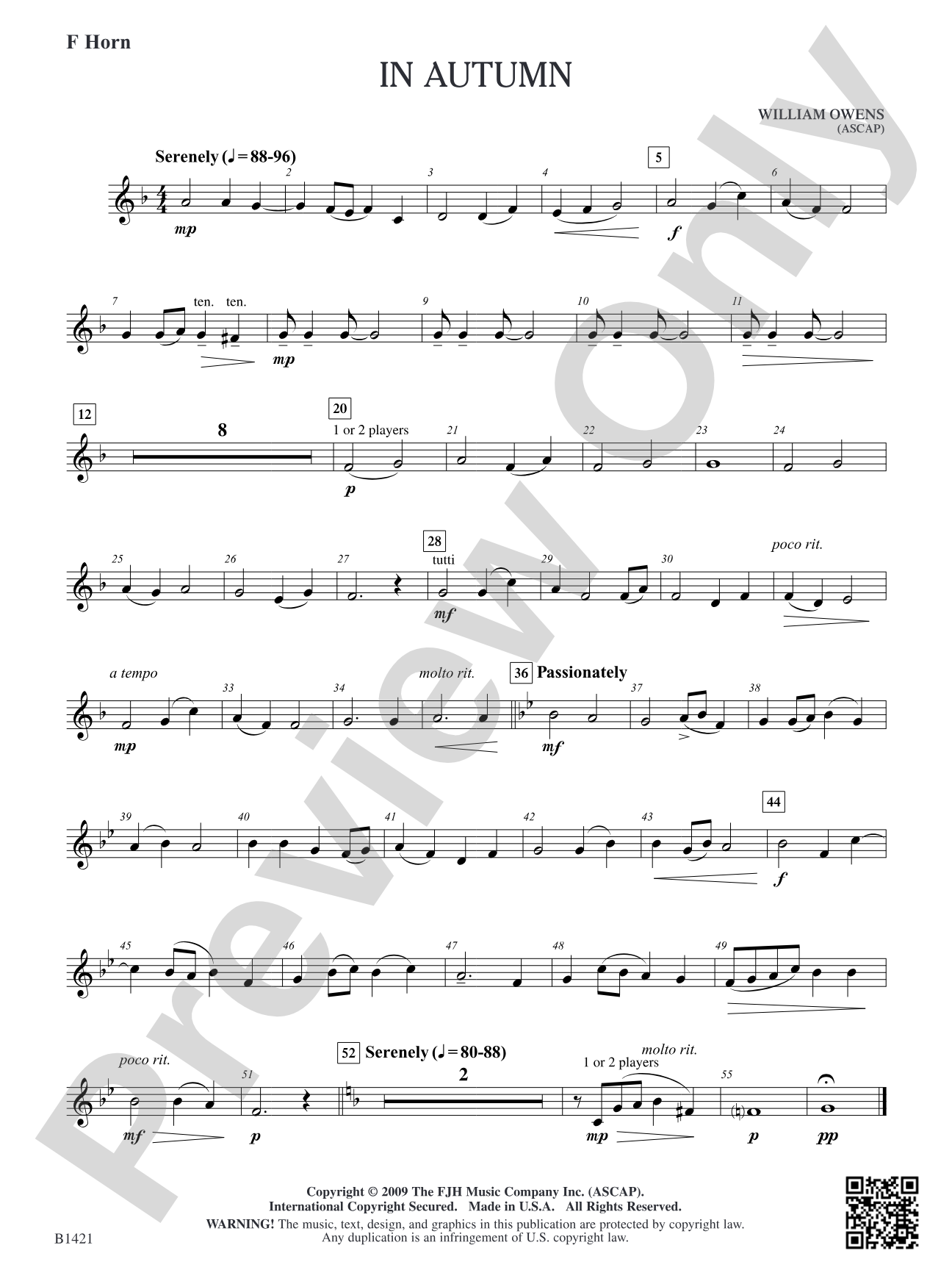 In Autumn: F Horn