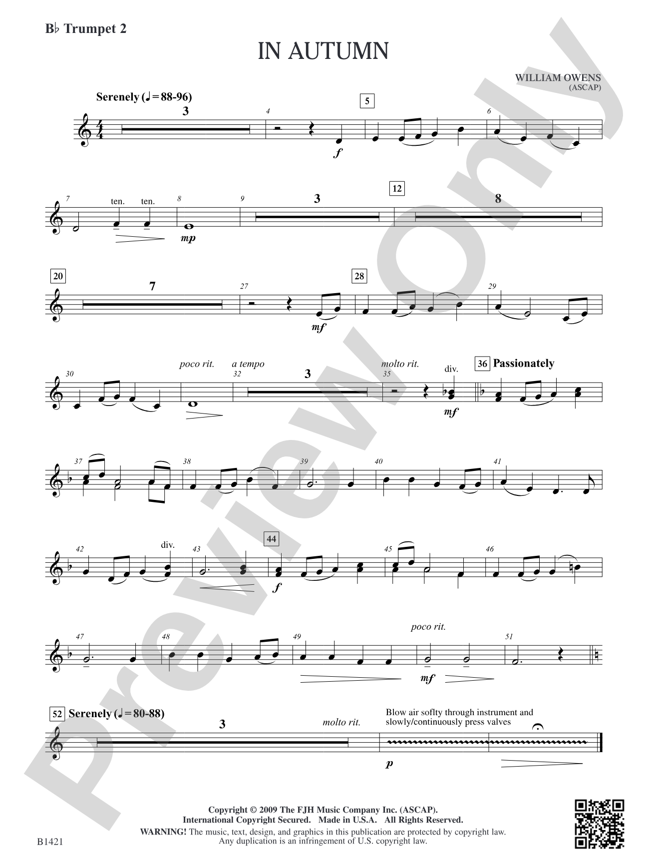 In Autumn: B-flat Trumpet 2