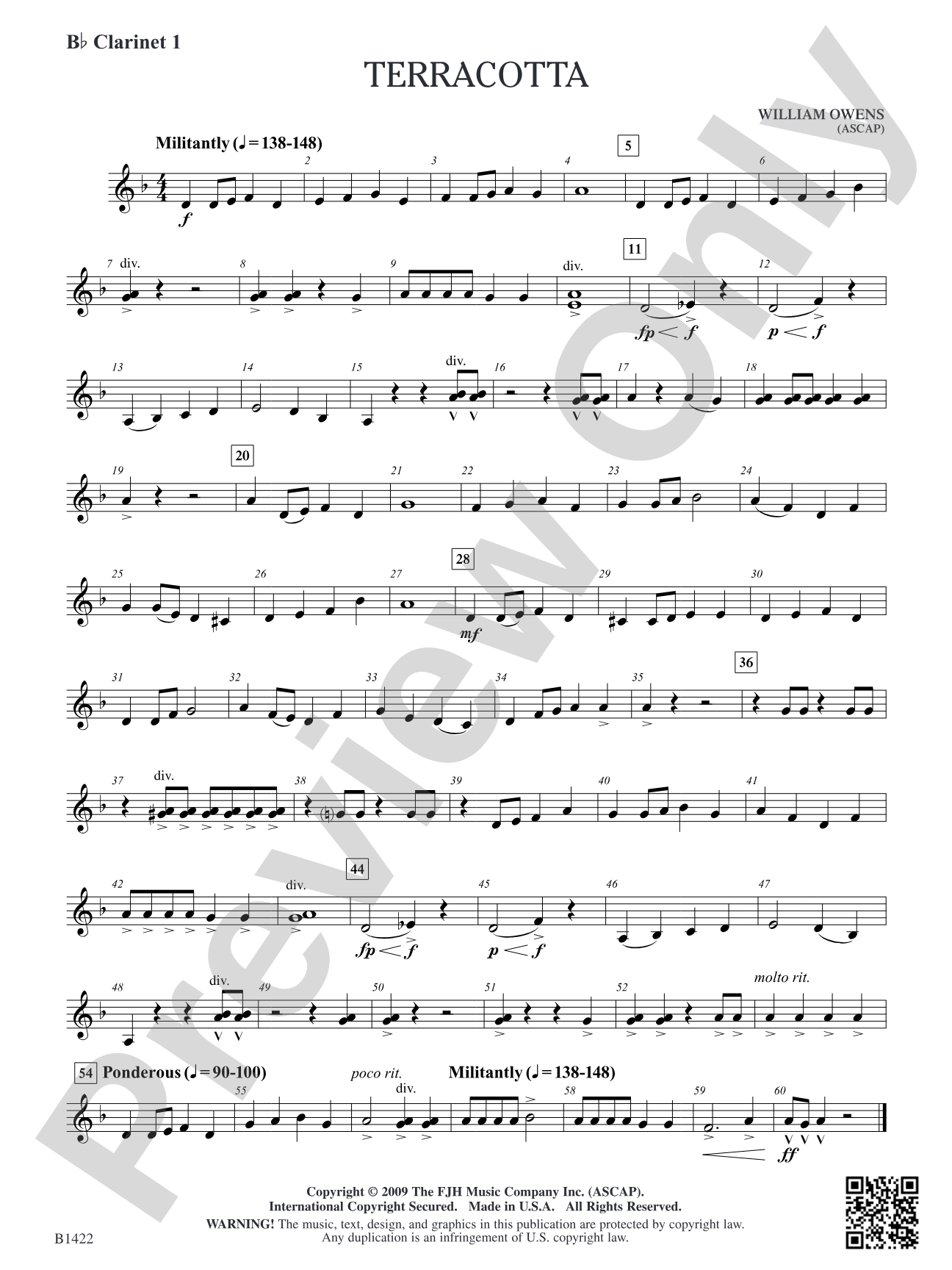 Terracotta: B-flat Clarinet 1