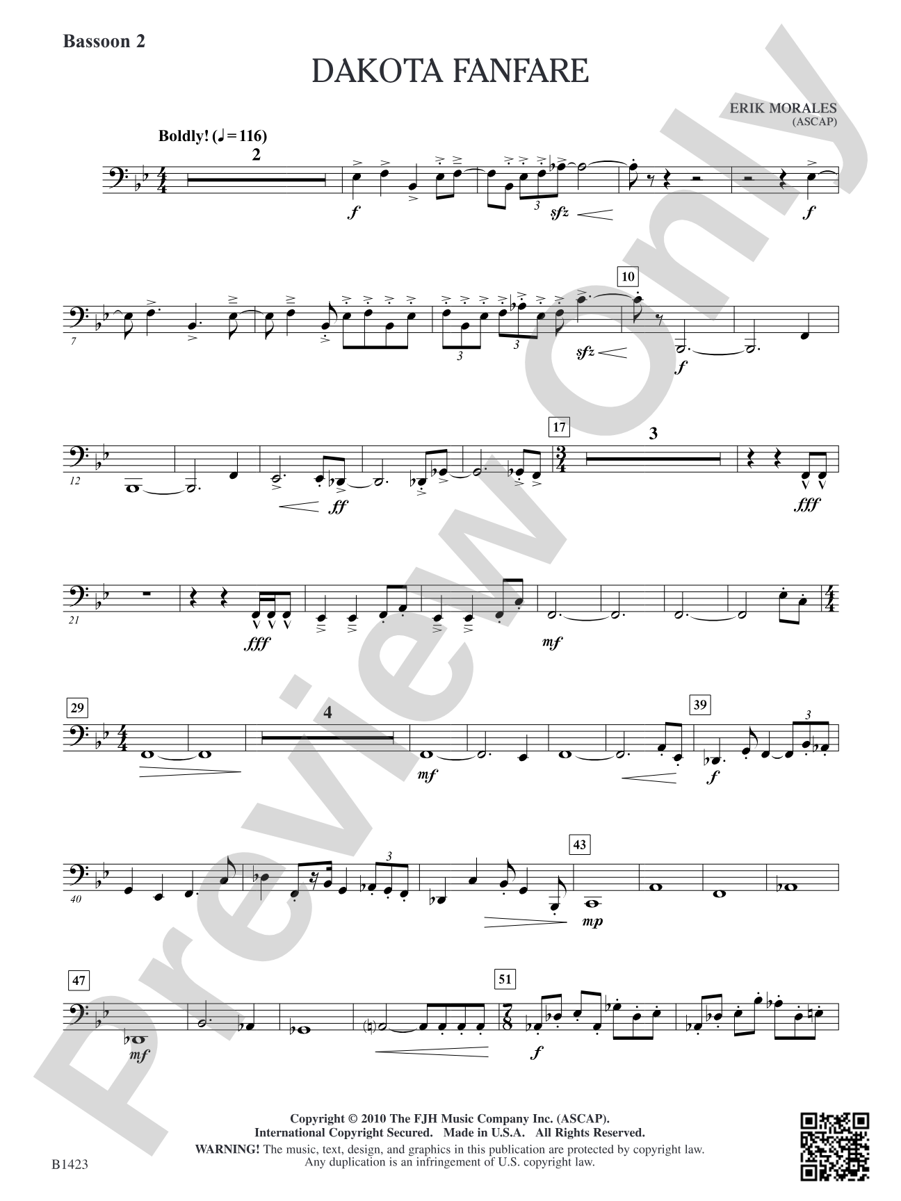 Dakota Fanfare: Bassoon 2