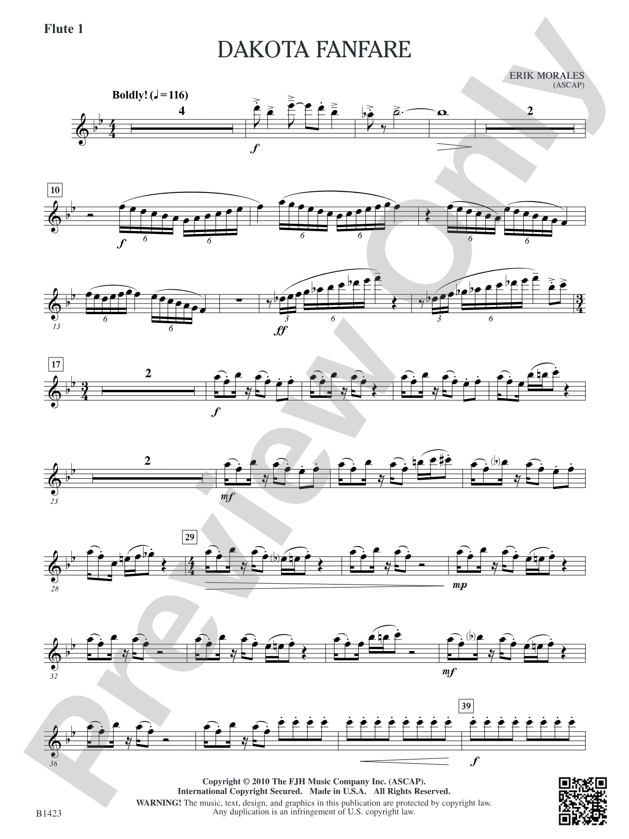 Dakota Fanfare: Flute 1