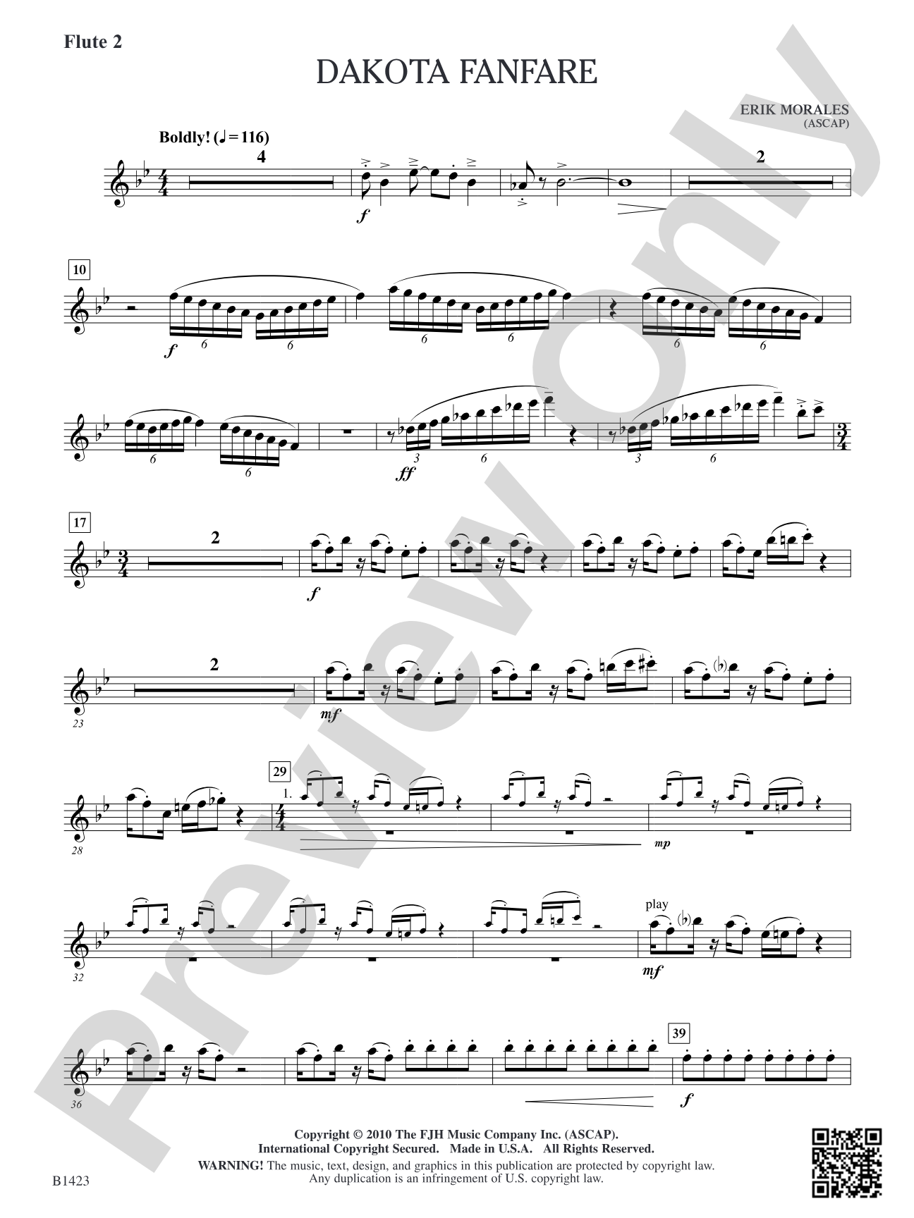Dakota Fanfare: Flute 2