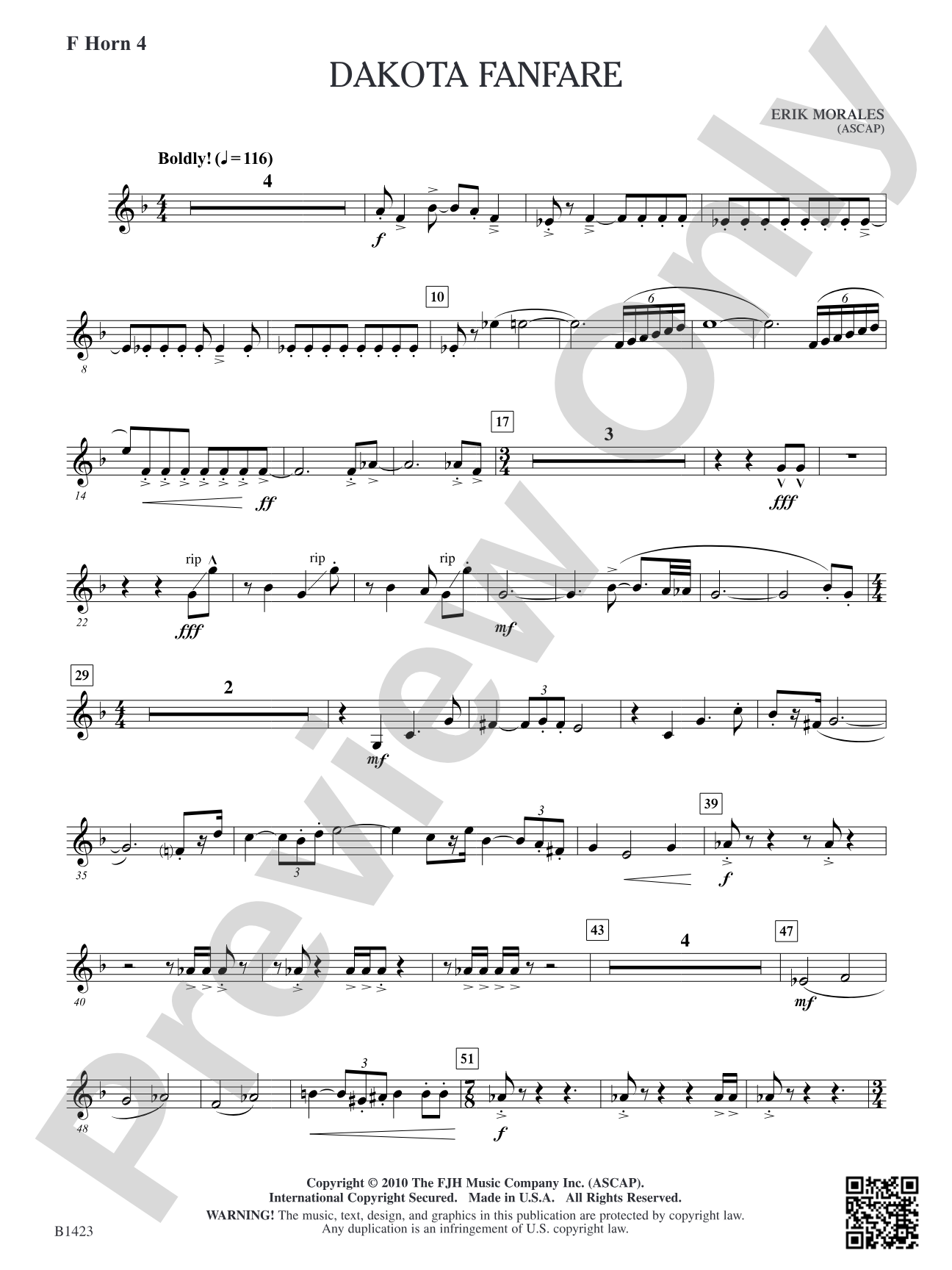Dakota Fanfare: F Horn 4