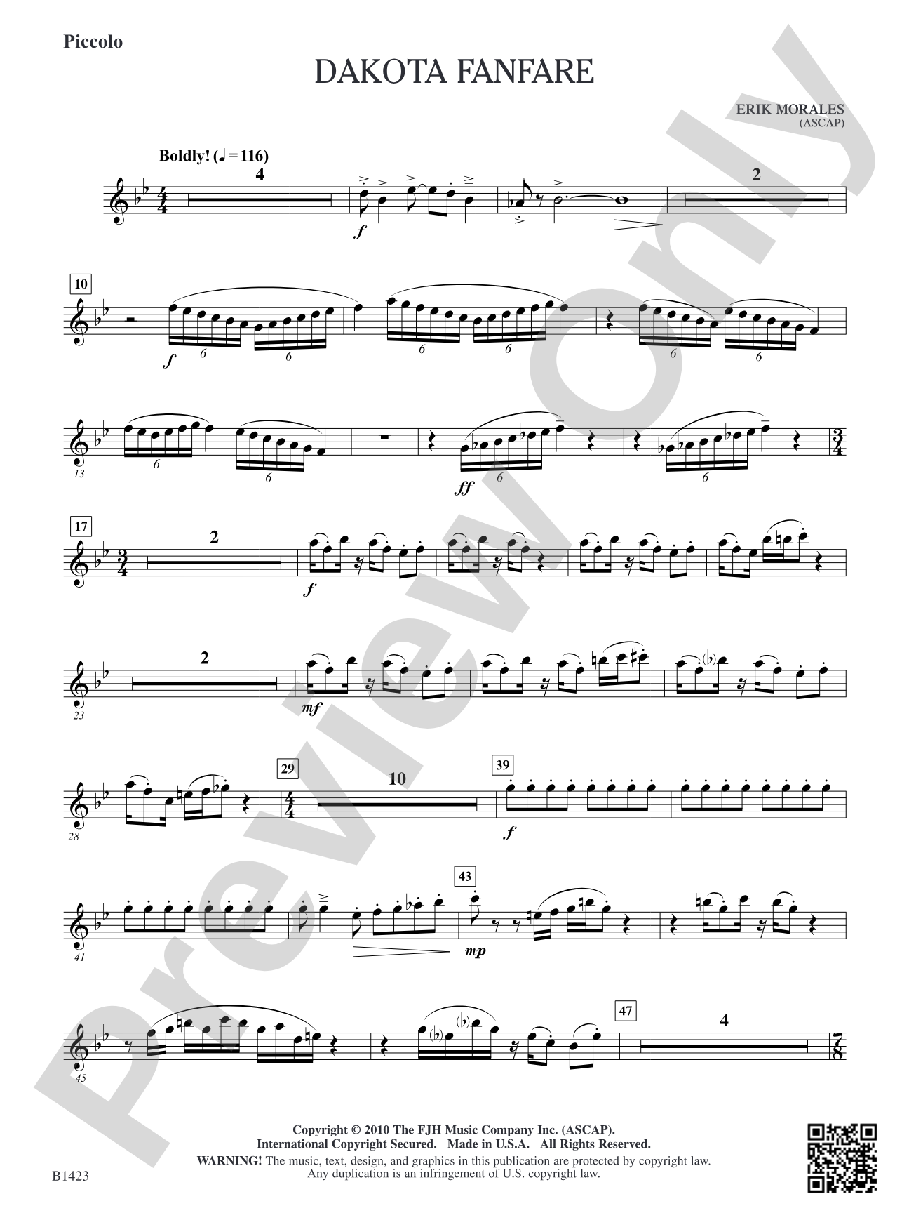 Dakota Fanfare: Piccolo