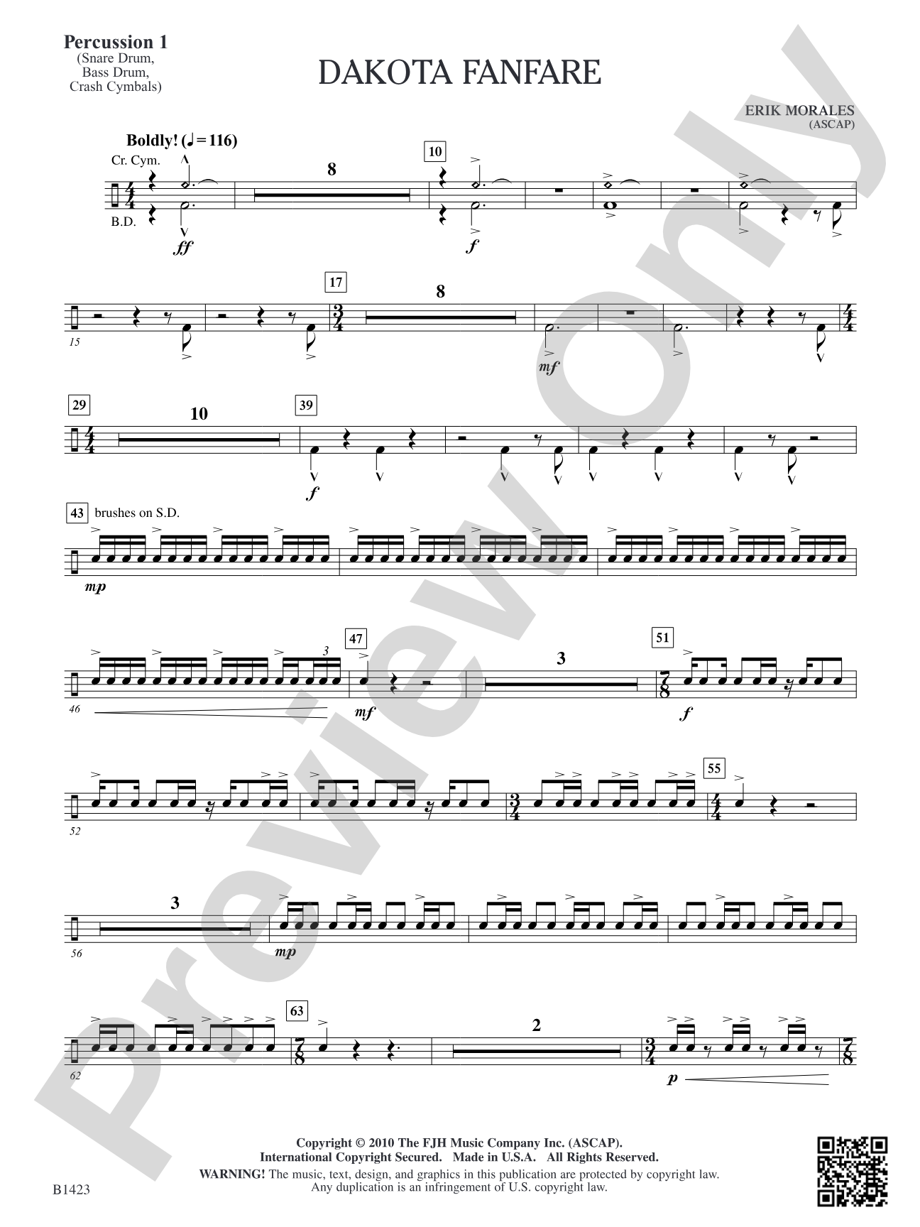 Dakota Fanfare: Percussion 1
