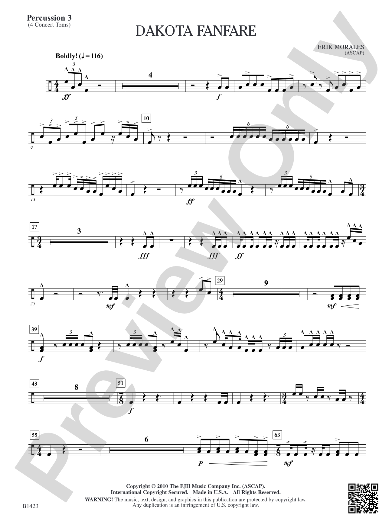 Dakota Fanfare: Percussion 3