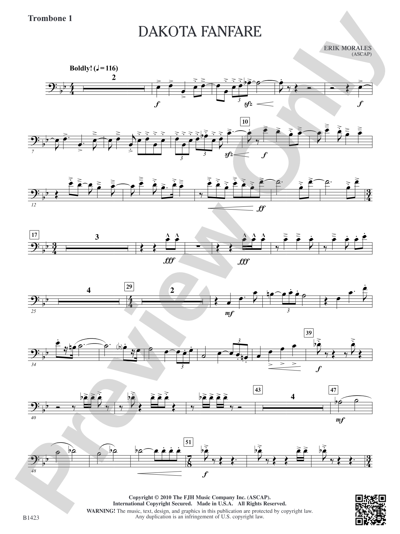 Dakota Fanfare: Trombone 1