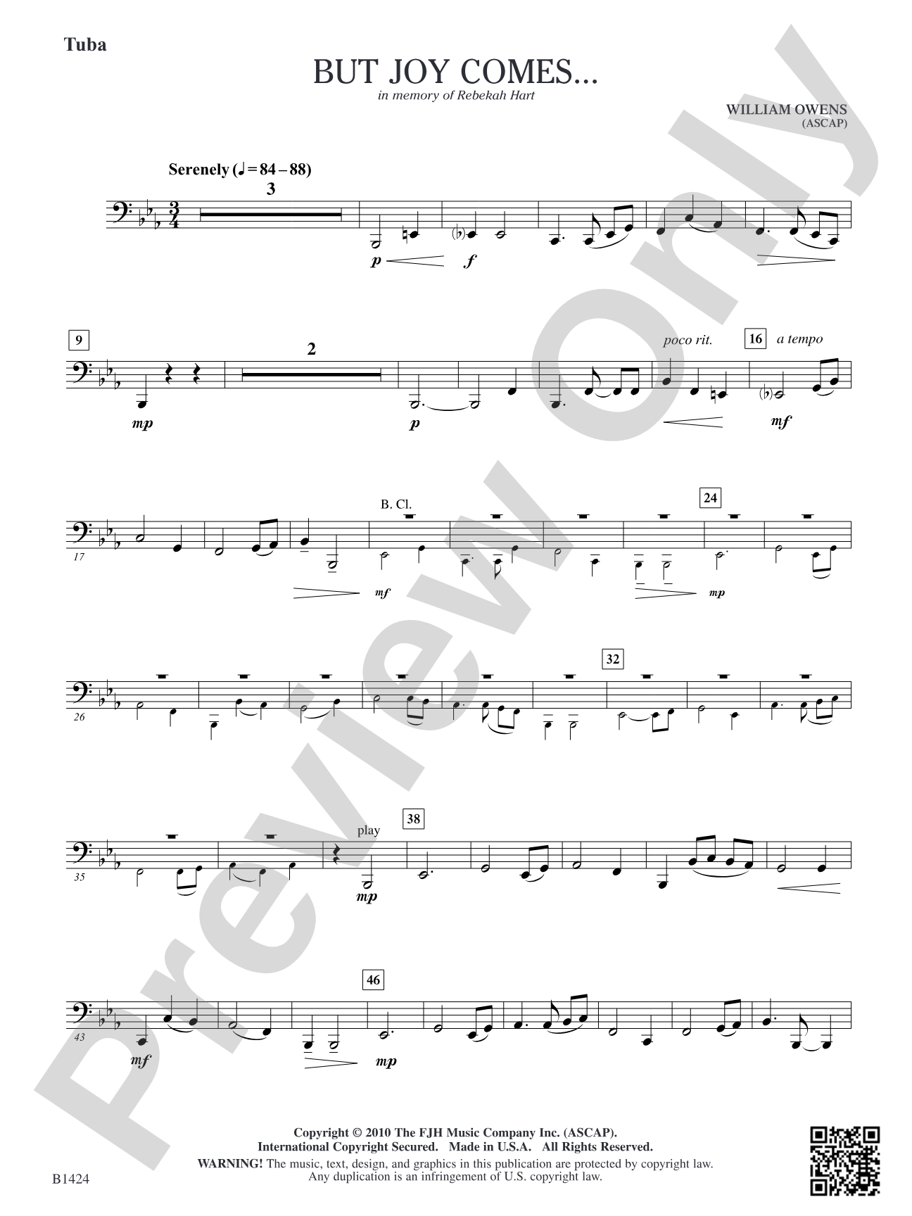 But Joy Comes...: Tuba