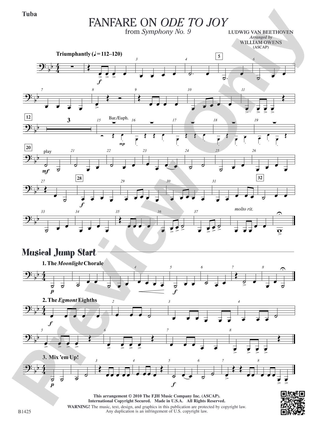 Fanfare on "Ode to Joy" from Symphony No. 9: Tuba