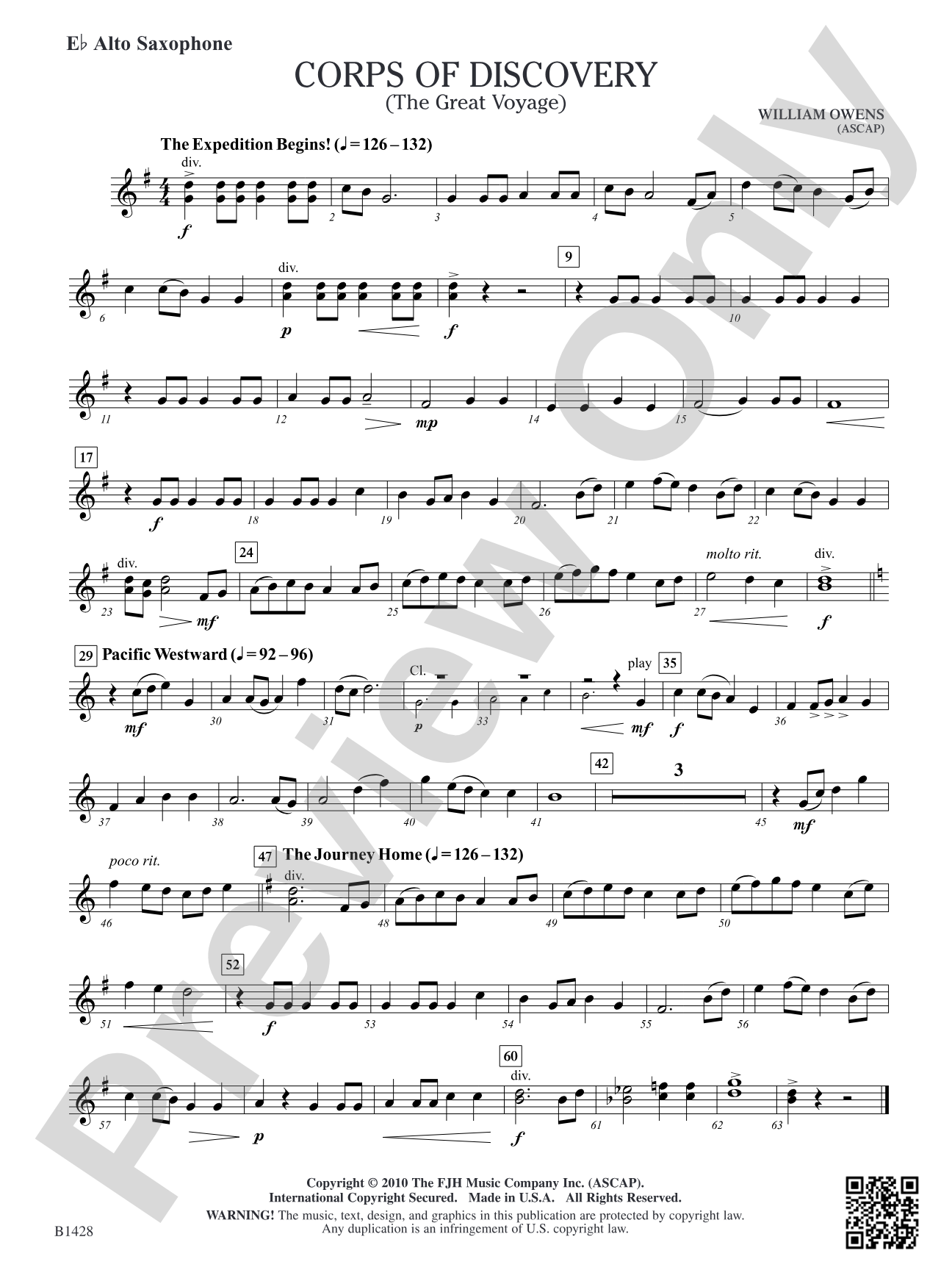Corps of Discovery (The Great Voyage): E-flat Alto Saxophone