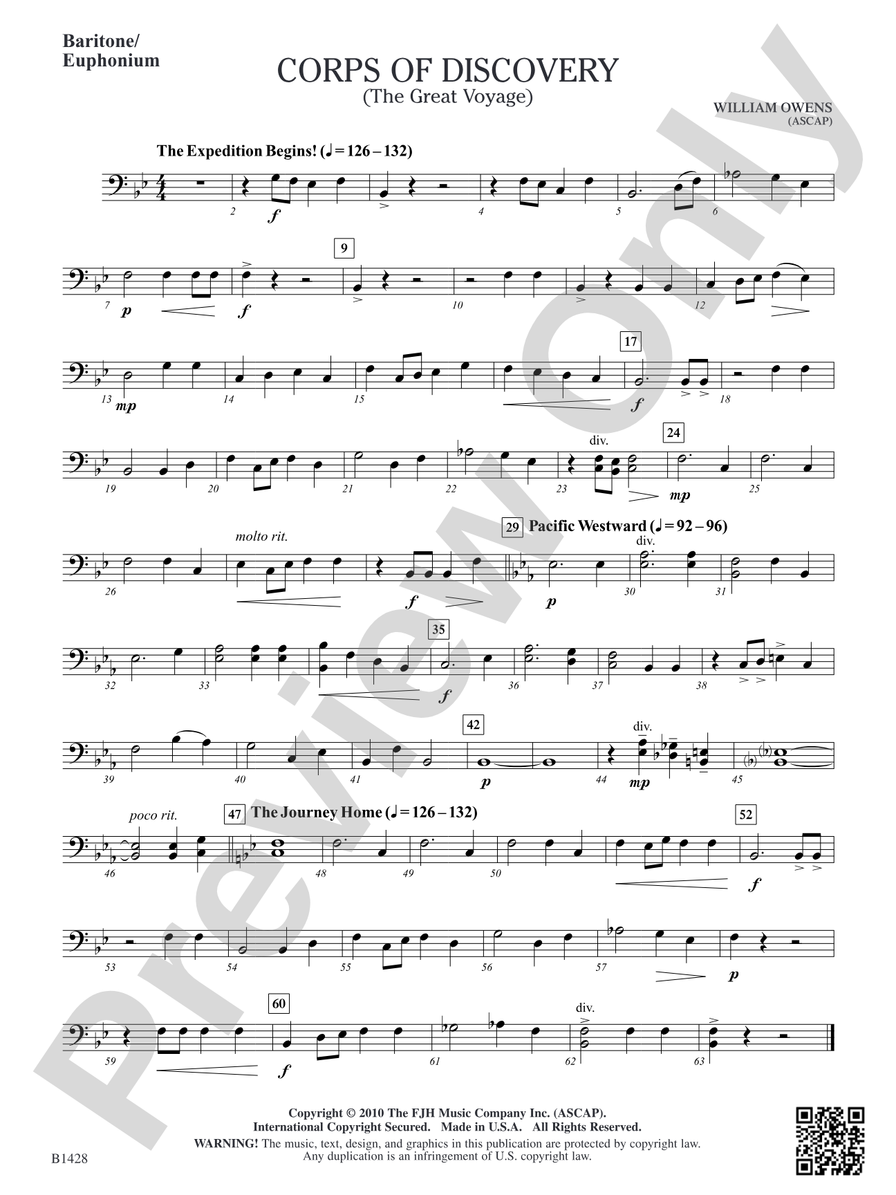 Corps of Discovery (The Great Voyage): Baritone/Euphonium