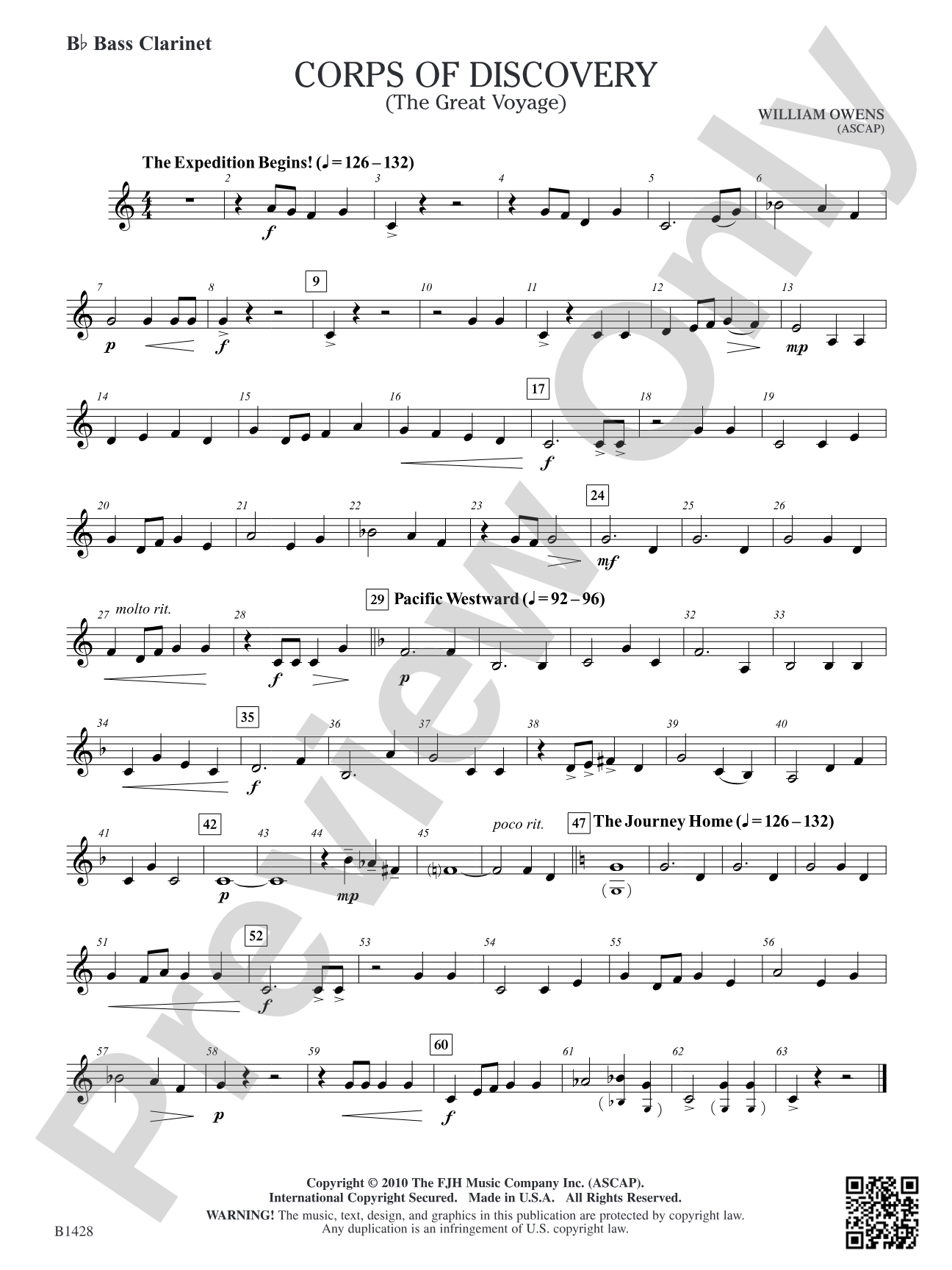 Corps of Discovery (The Great Voyage): B-flat Bass Clarinet
