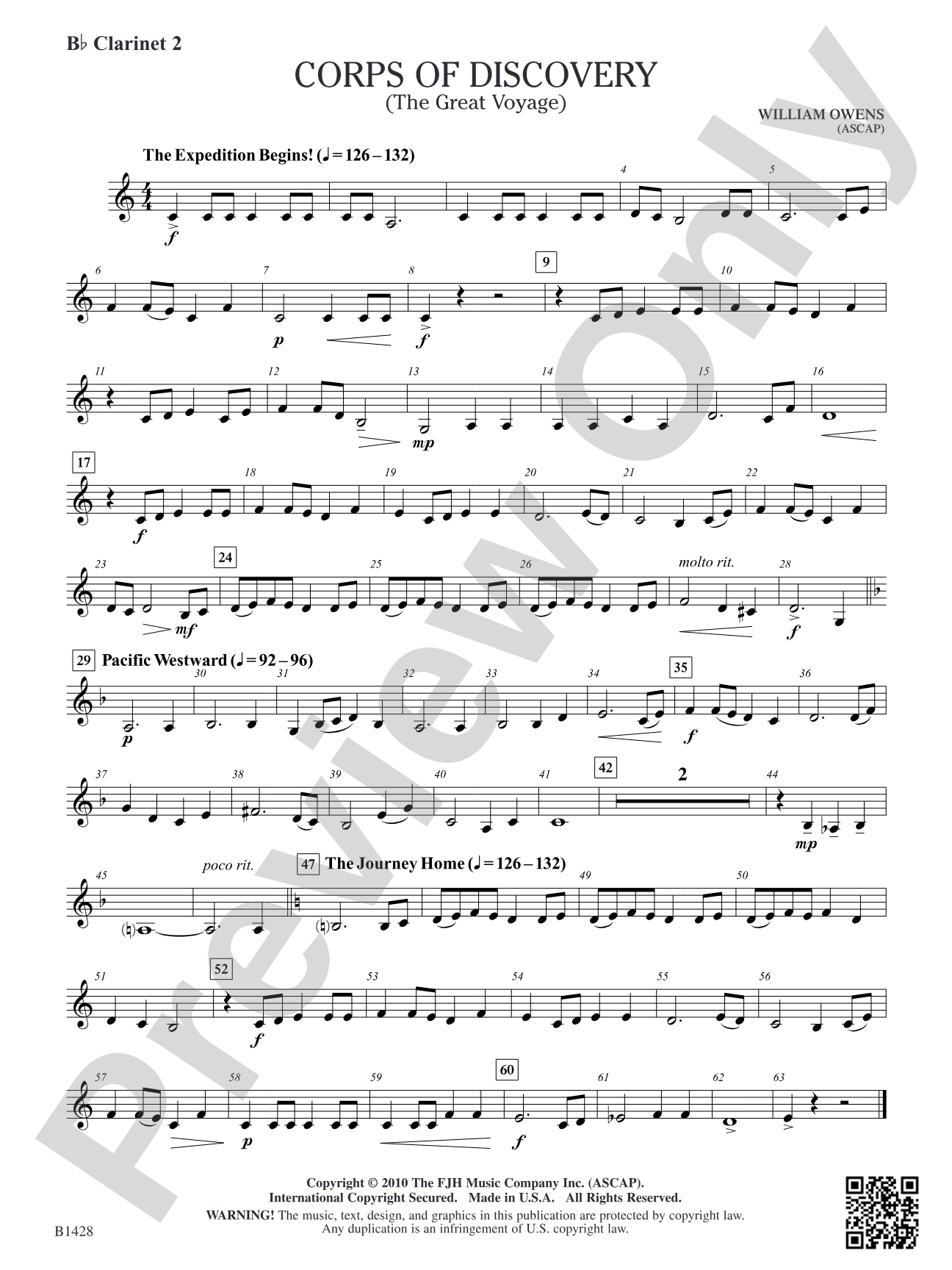 Corps of Discovery (The Great Voyage): B-flat Clarinet 2