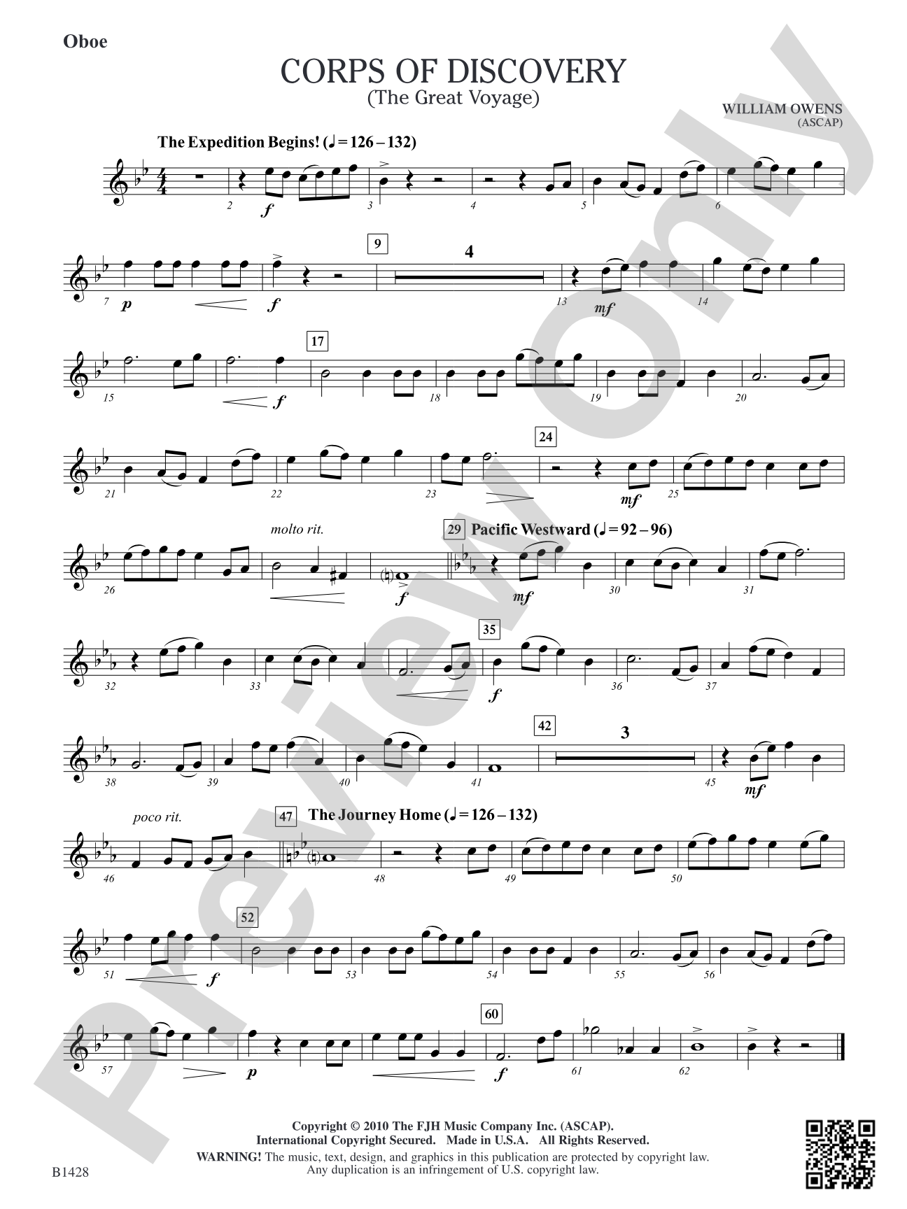 Corps of Discovery (The Great Voyage): Oboe